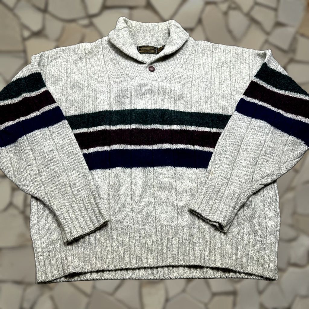 VINTAGE Eddie Bauer Sweater Mens XL Multicolor Wool Knit Pullover