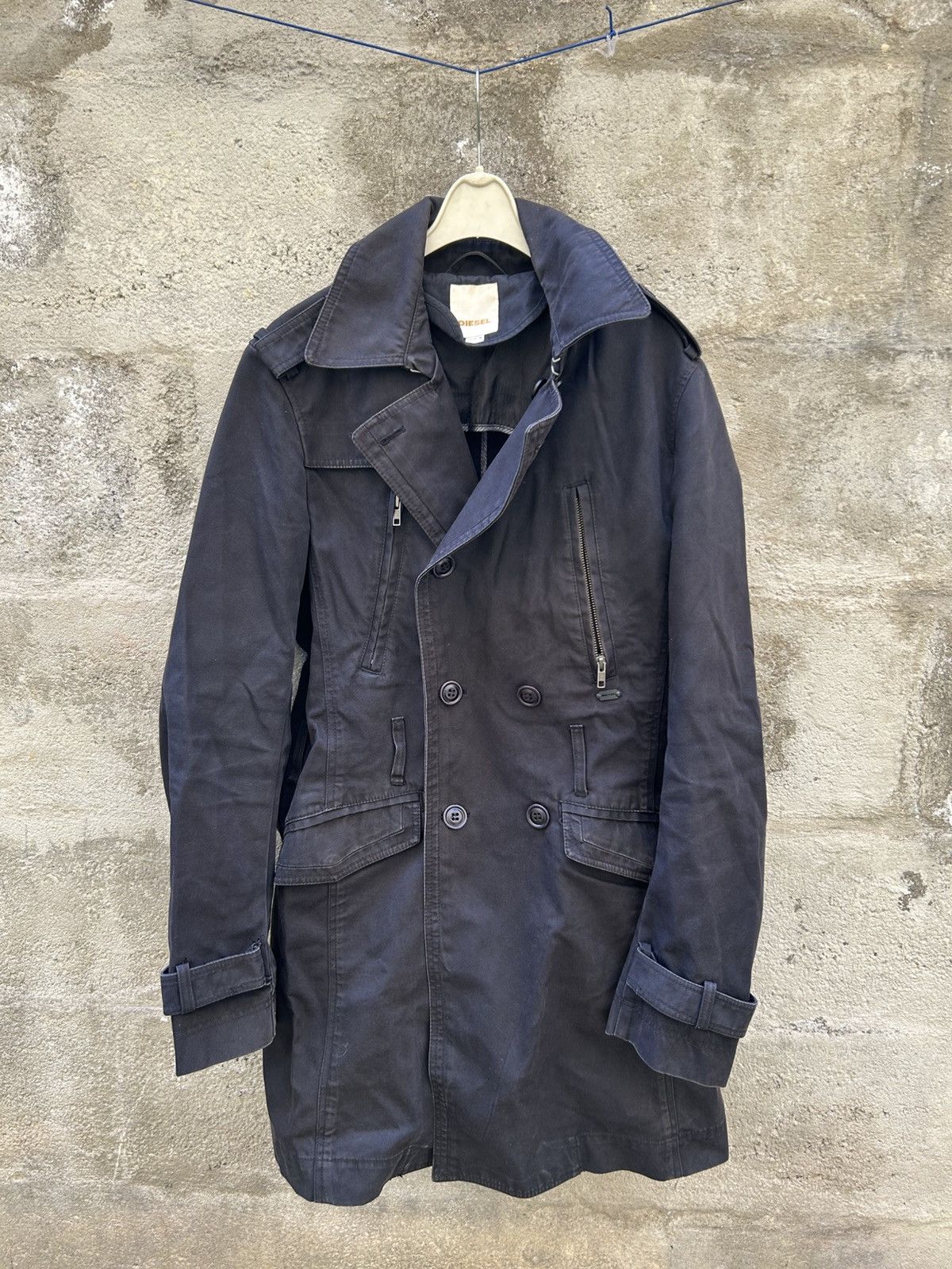 Diesel Diesel black Multipocket Zipper Trench Coat avant garde stil Size M / US 6-8 / IT 42-44 - 1 Thumbnail