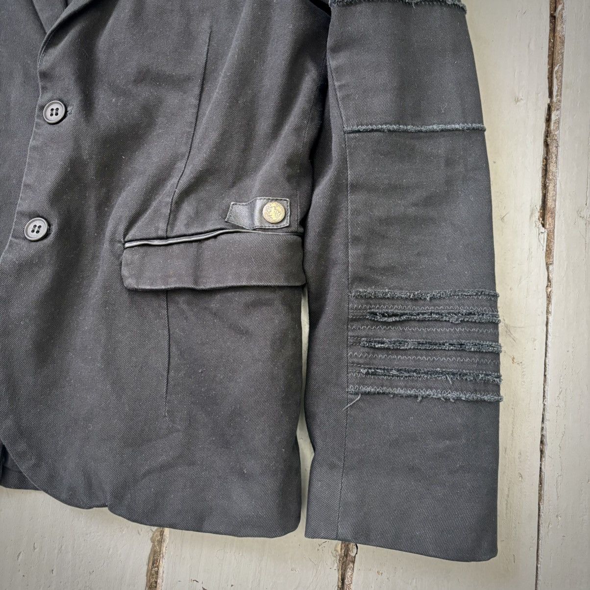 Diesel Leather Repair Distressed Blazer Size US M / EU 48-50 / 2 - 2 Thumbnail