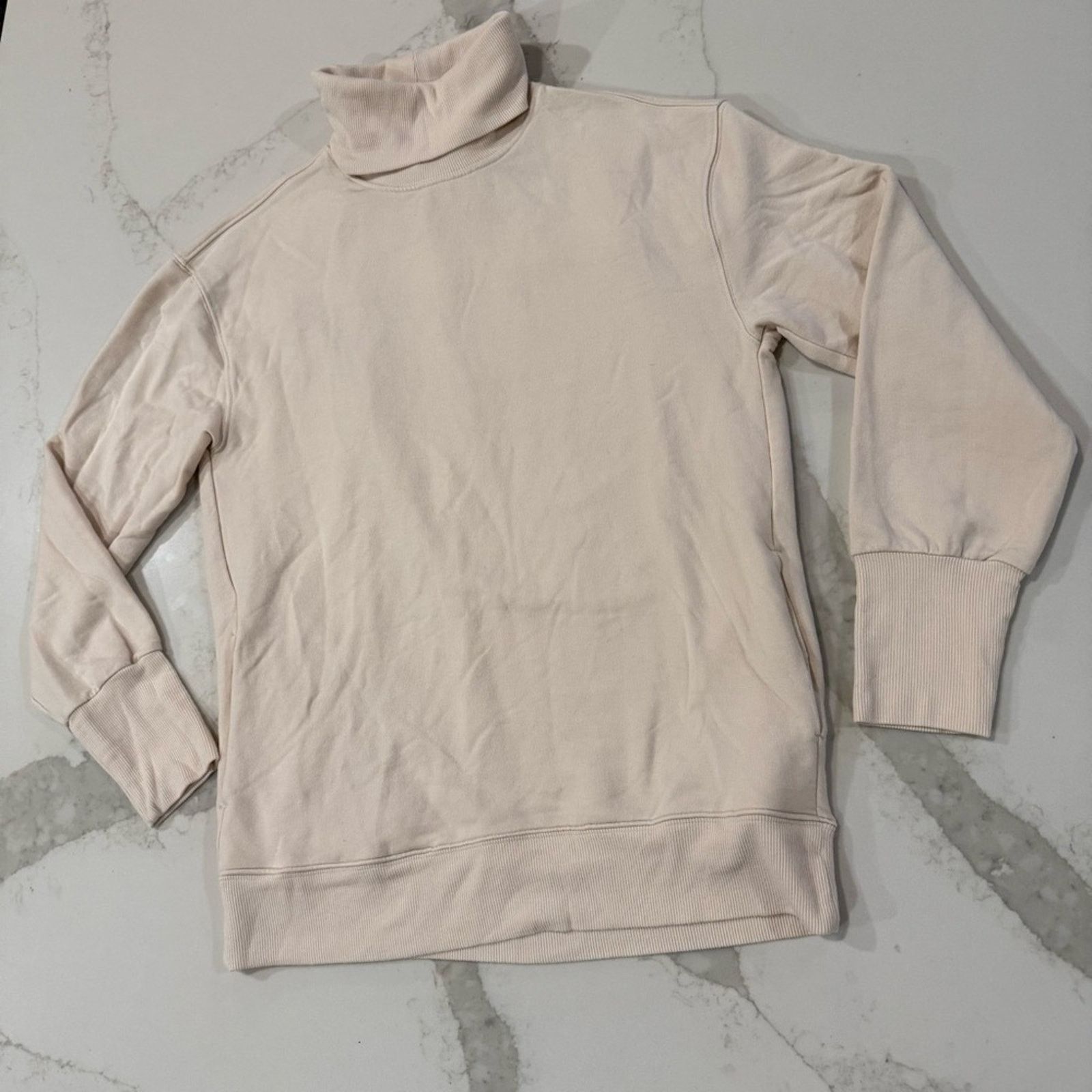 Athleta Athleta Balance Cinch Turtleneck Sweatshirt Womens XXS Cream Size XXS / US 00 / IT 34 - 6 Thumbnail