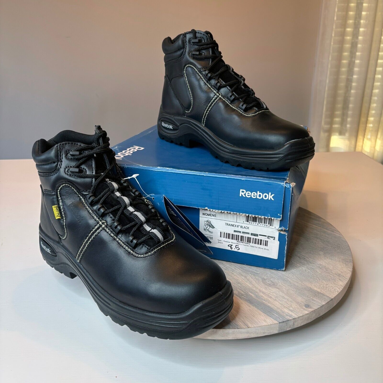 Reebok New Reebok Black Leather Work Boots Men's 8.5 Wmn's 10.5 Size US 8.5 / EU 41-42 - 1 Thumbnail
