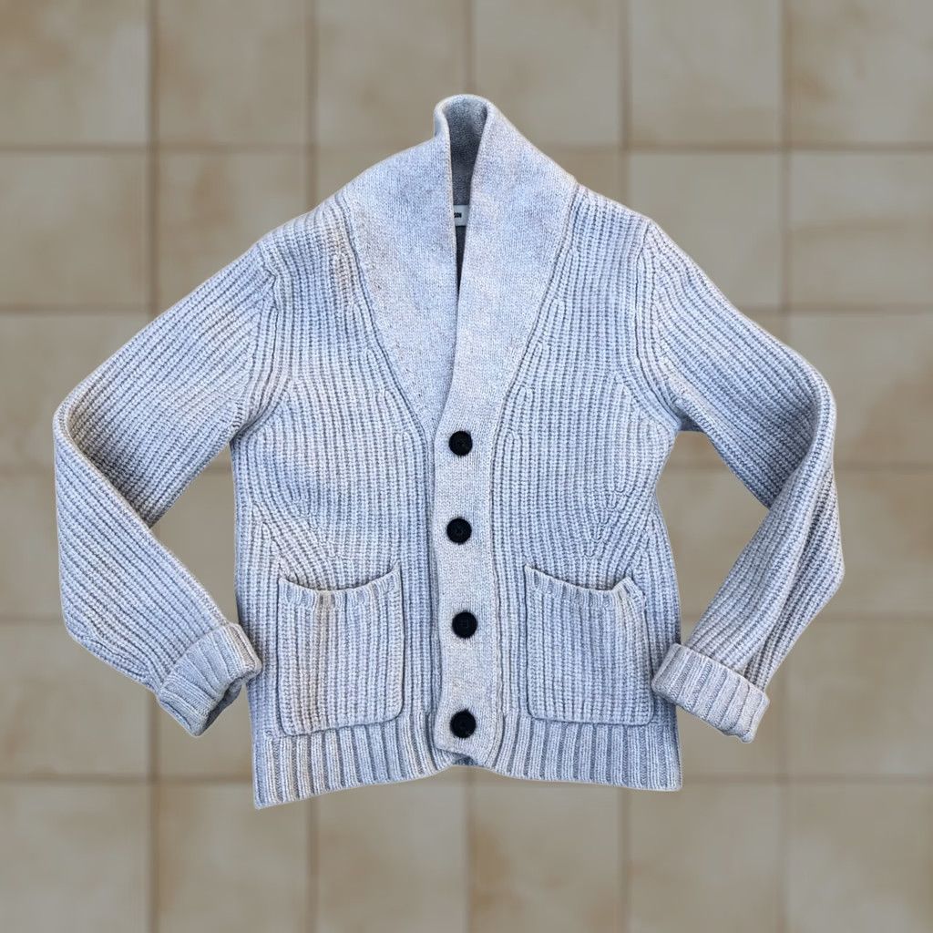 Buck Mason Buck Mason Wool Cashmere Blend Cardigan Sweater Mens L Grey Knit Shrunk Ribbed Chest 19" Length 26" Size US L / EU 52-54 / 3 - 1 Thumbnail