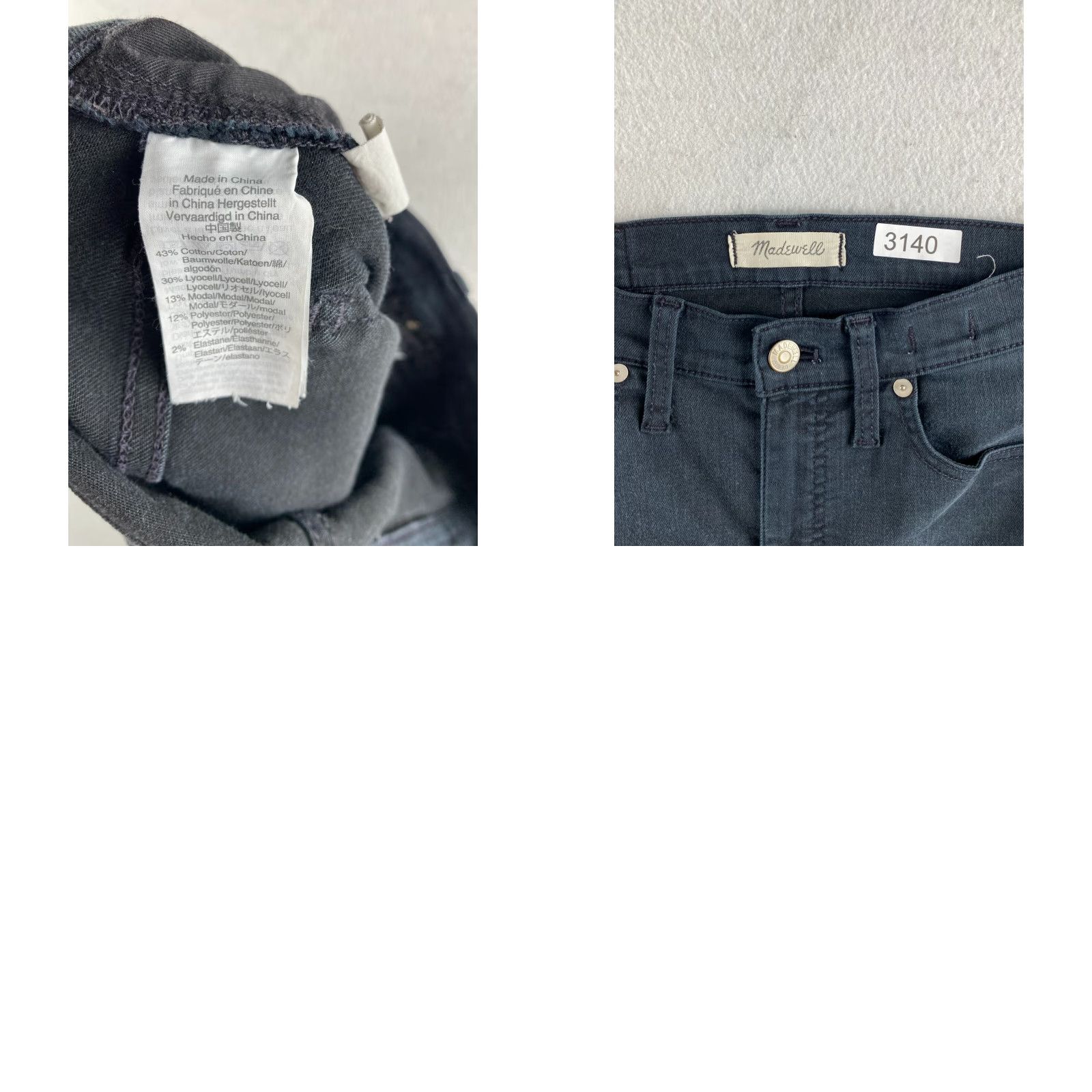 Madewell Madewell Jeans Womens 24 Black High-Rise Skinny Dark Wash Stretch Denim Pants - 5-Pocket Design Menstrual? Size 42" / US 20 - 11 Thumbnail