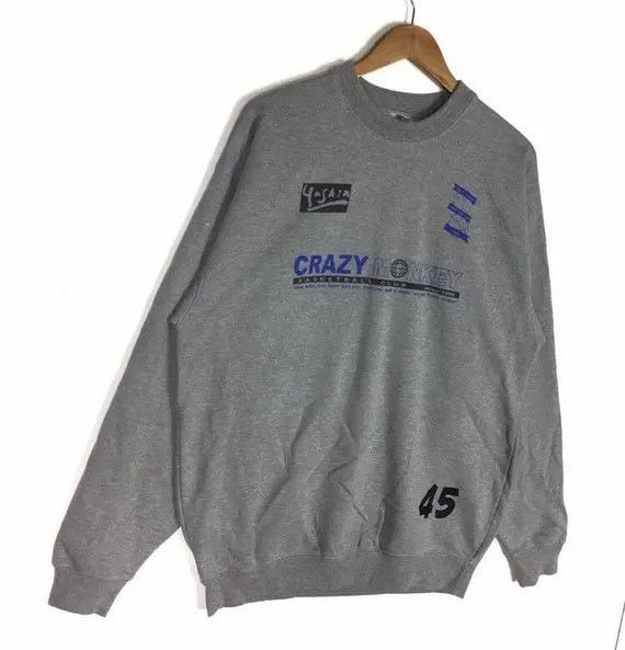 Vintage Vtg BENCH WARMER Crazy Monkey Basketball Club Sweatshirt Size US XL / EU 56 / 4 - 5 Thumbnail