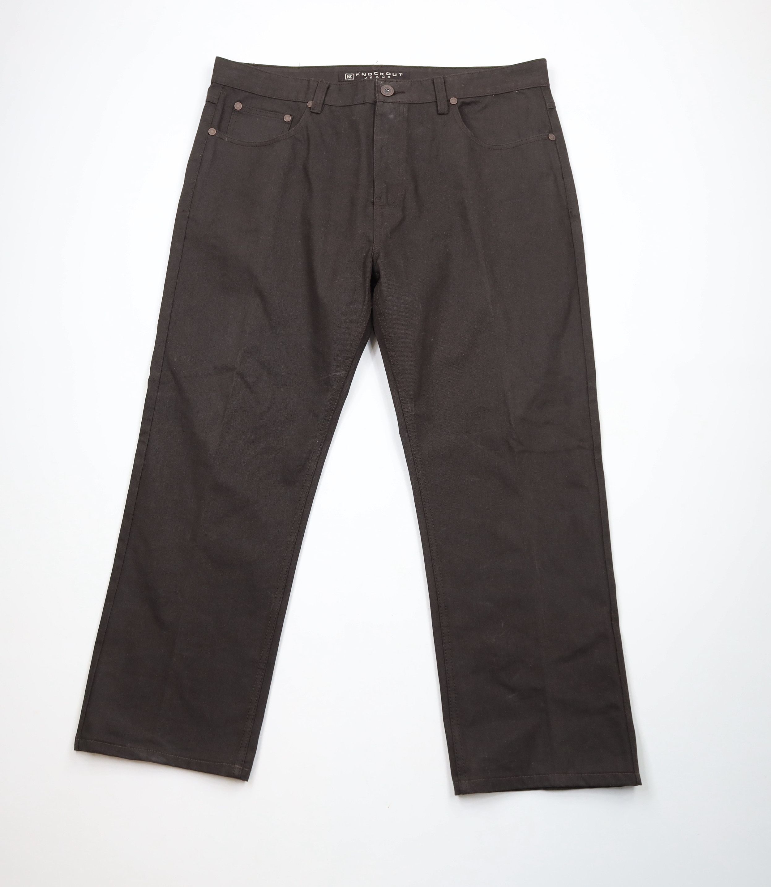 Vintage Vintage 90s Y2K Streetwear Waxed Cotton Baggy Wide Leg Jeans Size US 42 / EU 58 - 1 Thumbnail