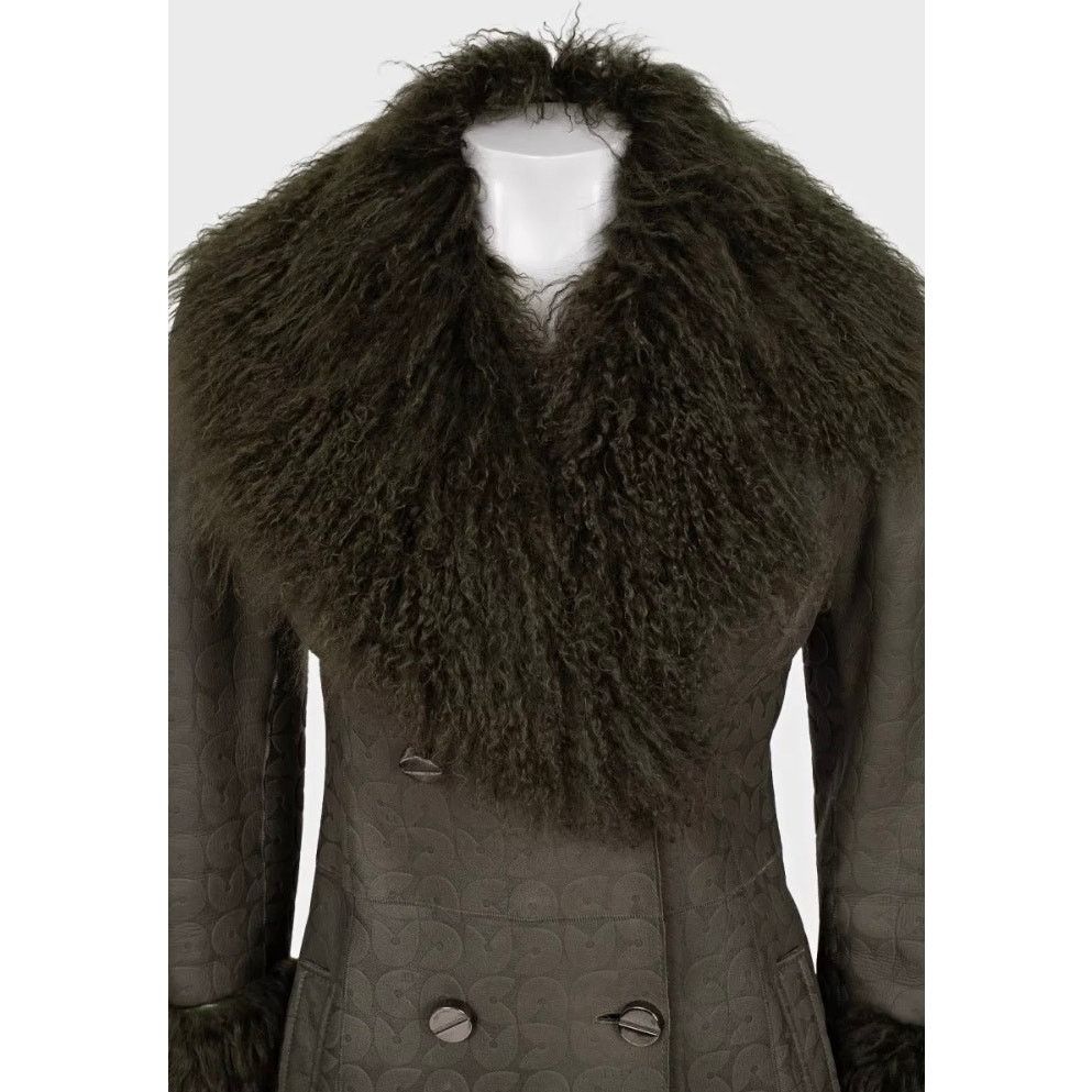 Gianfranco Ferre Ferre Green Shearling Coat Fur Insets IT42 Size M / US 6-8 / IT 42-44 - 4 Thumbnail