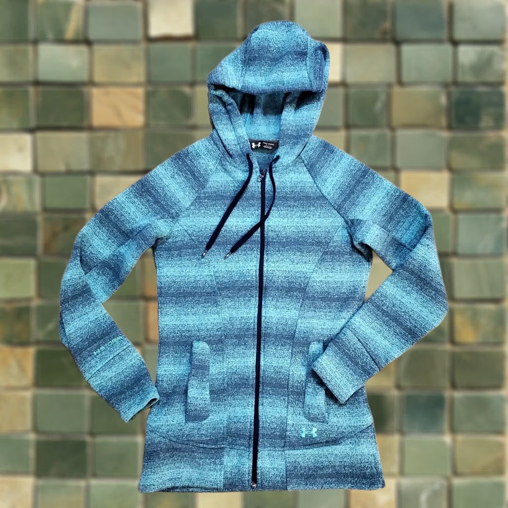 Under Armour Under Armour Storm1 ColdGear Hoodie Womens Sm Teal Full Zip Hooded Sweater Size S / US 4 / IT 40 - 1 Thumbnail
