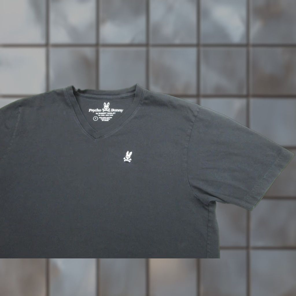 Psycho Bunny Psycho Bunny Shirt Mens 3XL Black V-Neck Pima Cotton Skull Logo Tagless Tee Size US XXL / EU 58 / 5 - 1 Thumbnail
