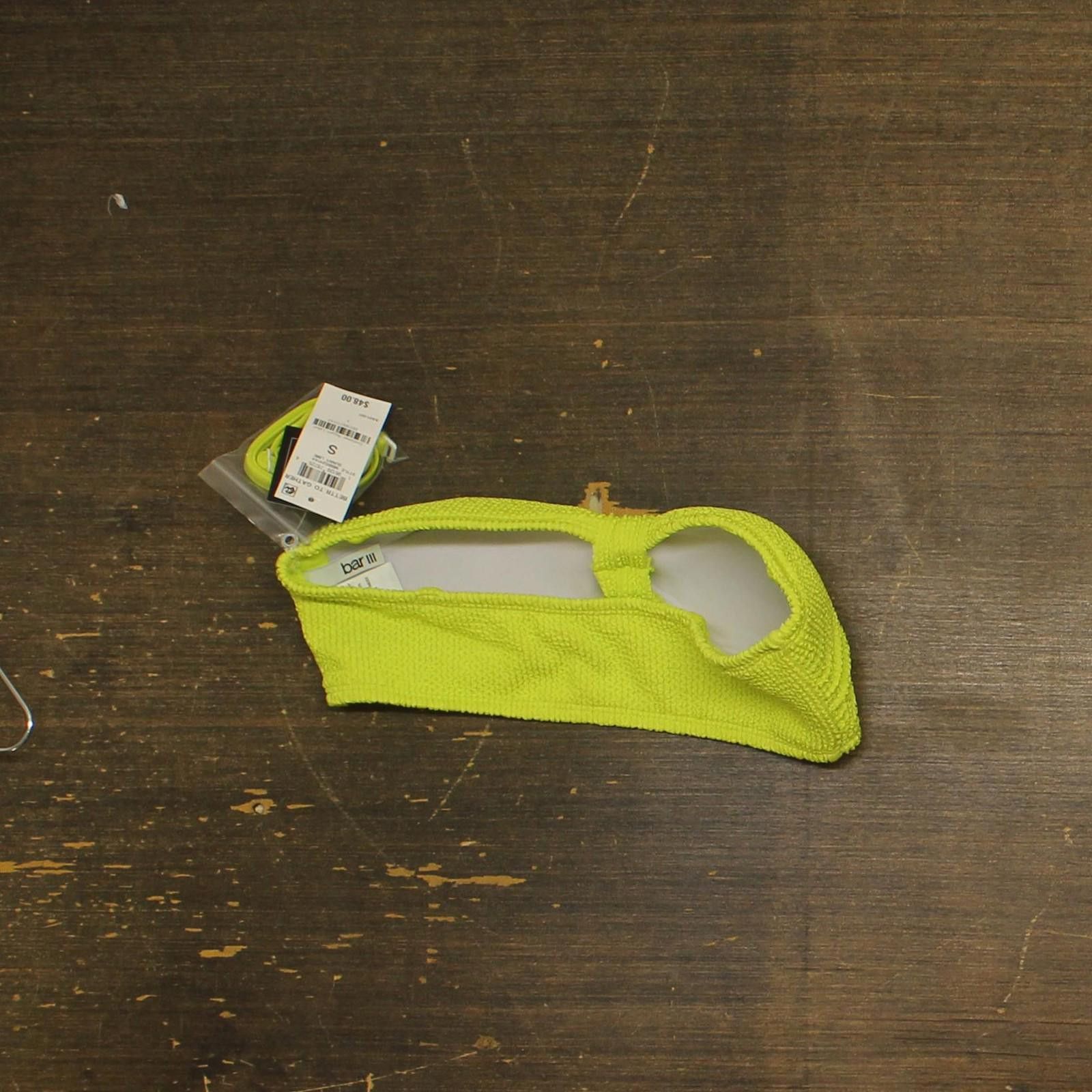Bar III Nwt Bar Iii Bikini Swim Top Mbbg24144 Sunny Lime Green S Size ONE SIZE - 2 Thumbnail