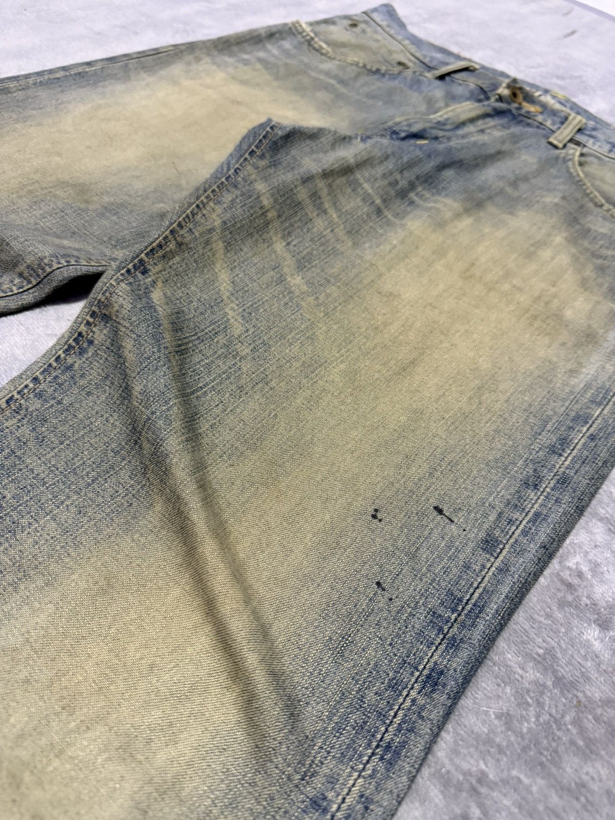Edwin × Japanese Brand × Vintage Edwin 505 Mud Wash Selvedge Red Line Loose Straight Jeans Size US 31 - 8 Thumbnail
