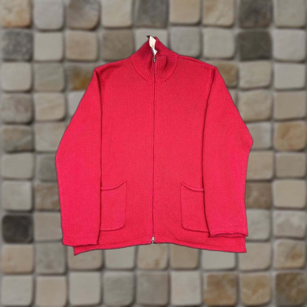 Vintage Chico's Jacket Womens XL Pink Knit Full Zip New Size XL / US 12-14 / IT 48-50 - 1 Thumbnail