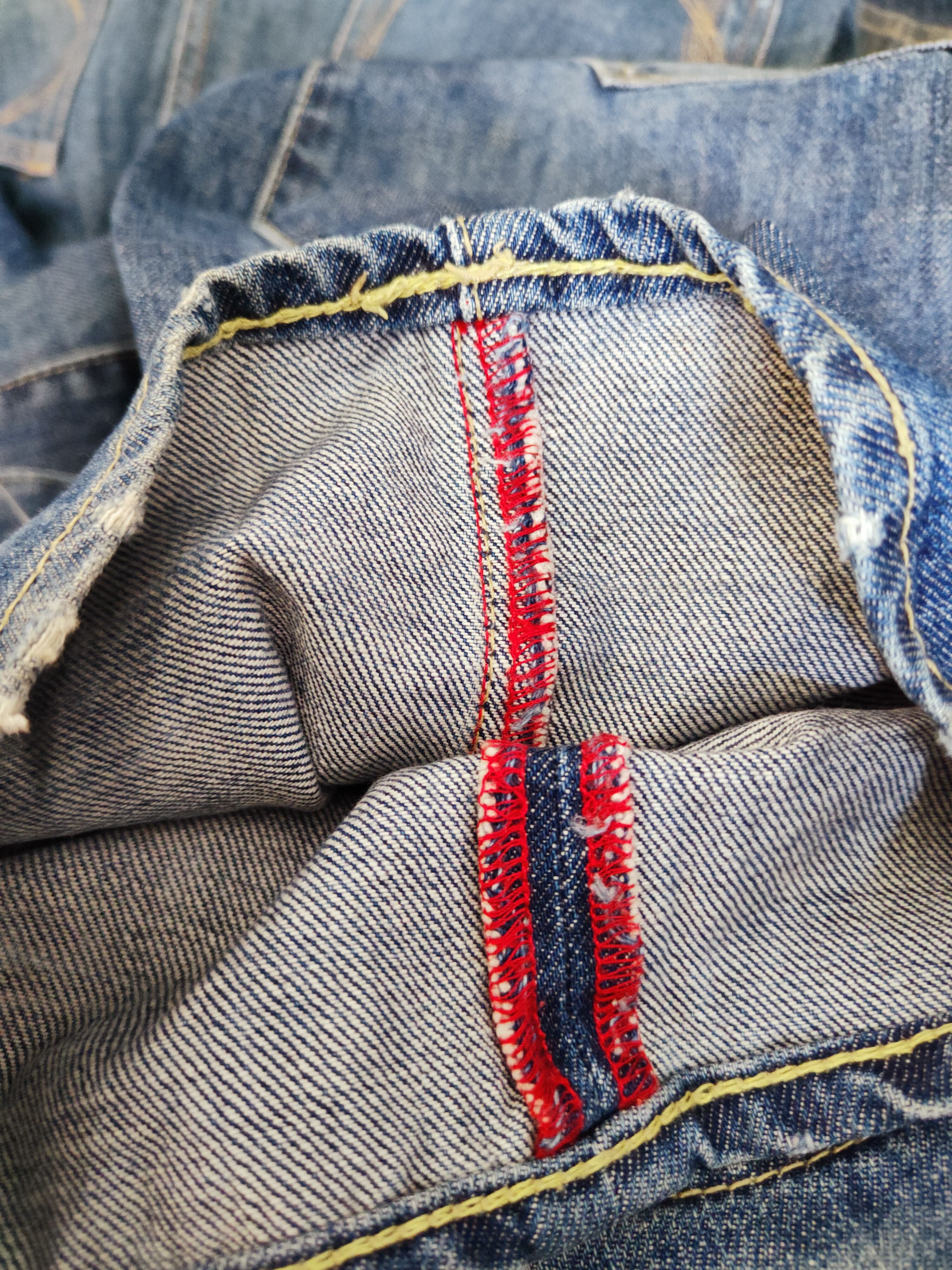Japanese Brand Purple & Yellow Blue Distressed Ripped Jeans #W384 Size 32" / US 10 / IT 46 - 14 Thumbnail