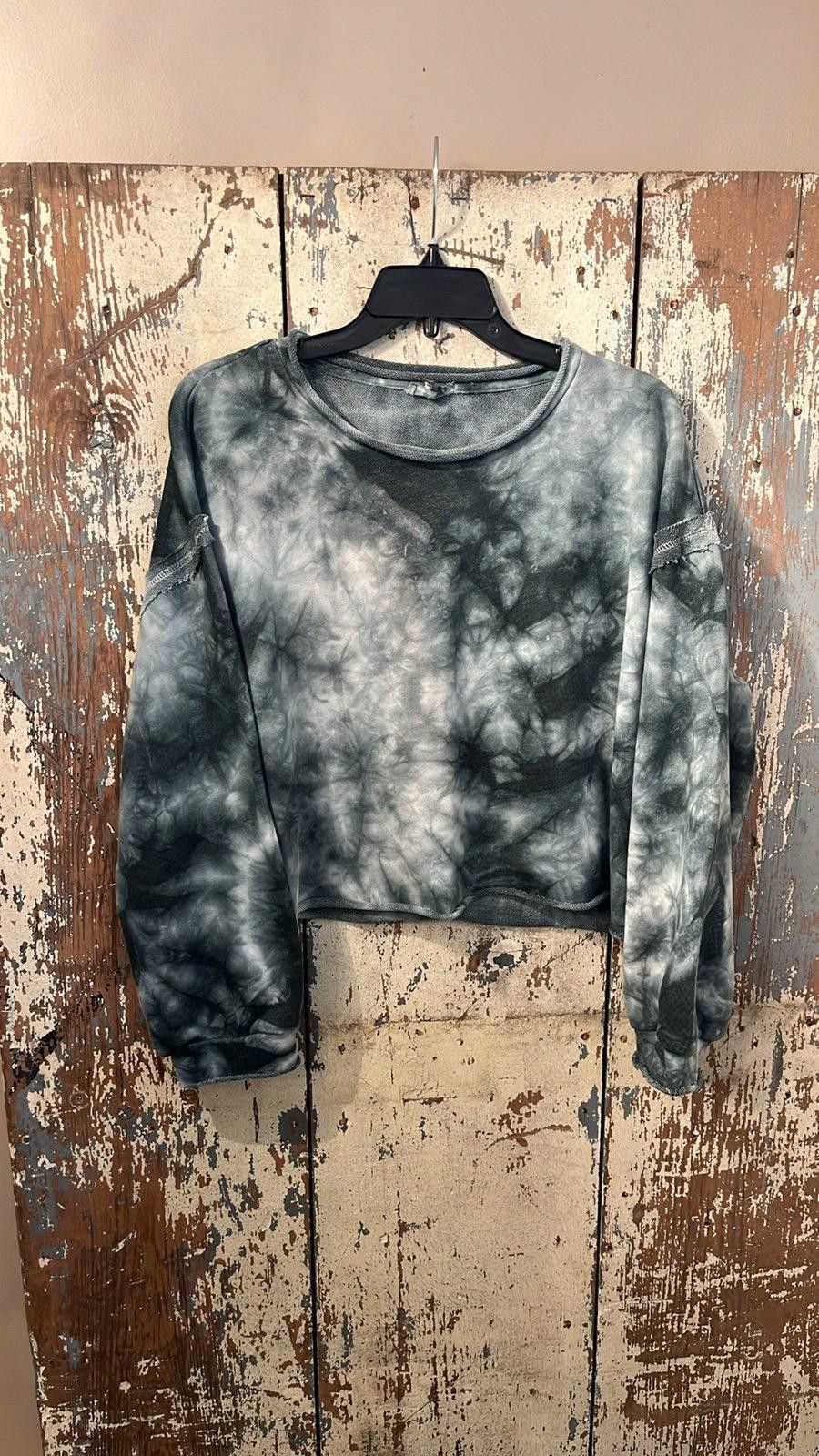 Designer POL Tie Dye cropped sweatshirt size Medium Gray Size M / US 6-8 / IT 42-44 - 1 Thumbnail