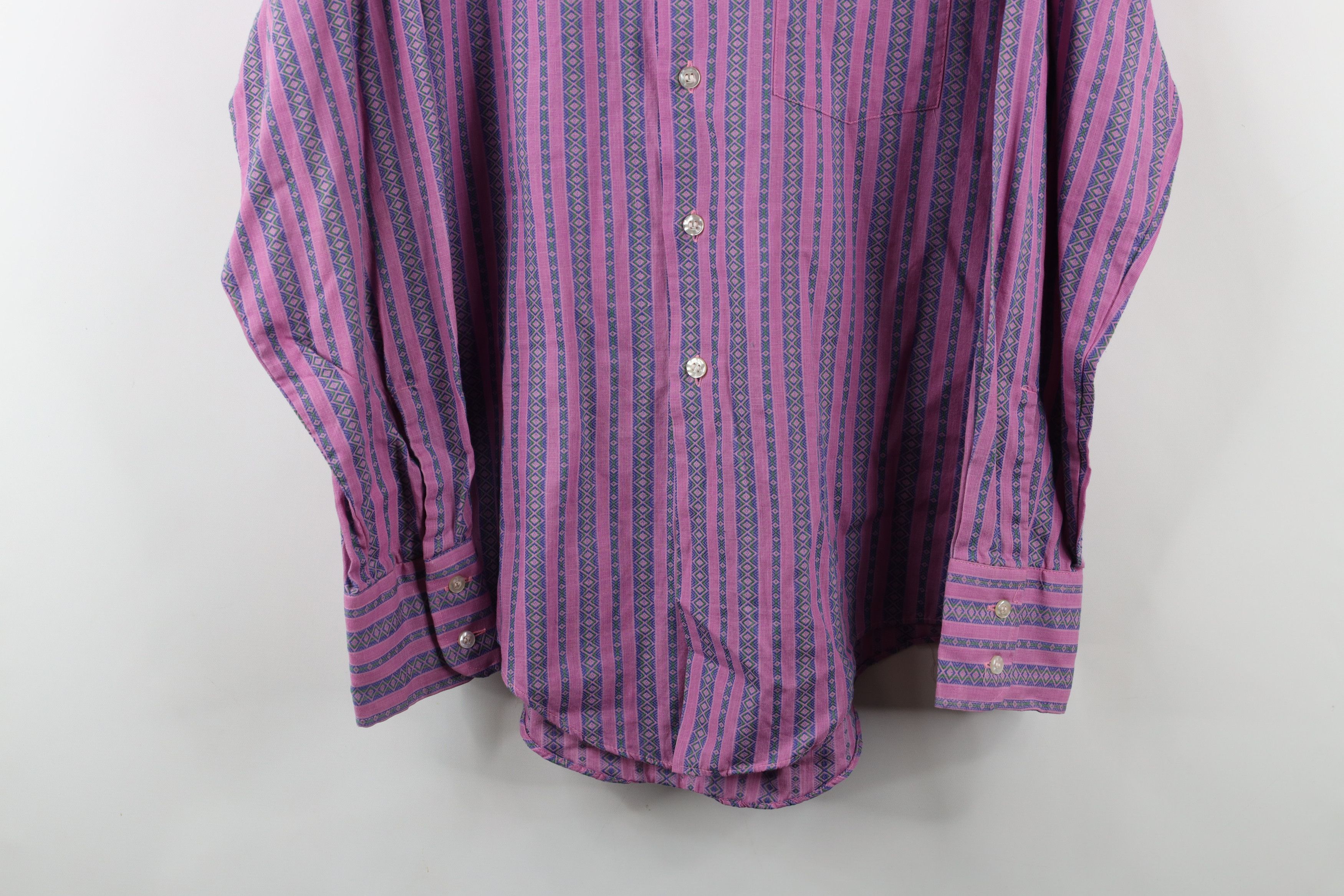 Vintage Vintage 60s Fruit of the Loom Striped Collared Button Shirt Size US L / EU 52-54 / 3 - 3 Thumbnail