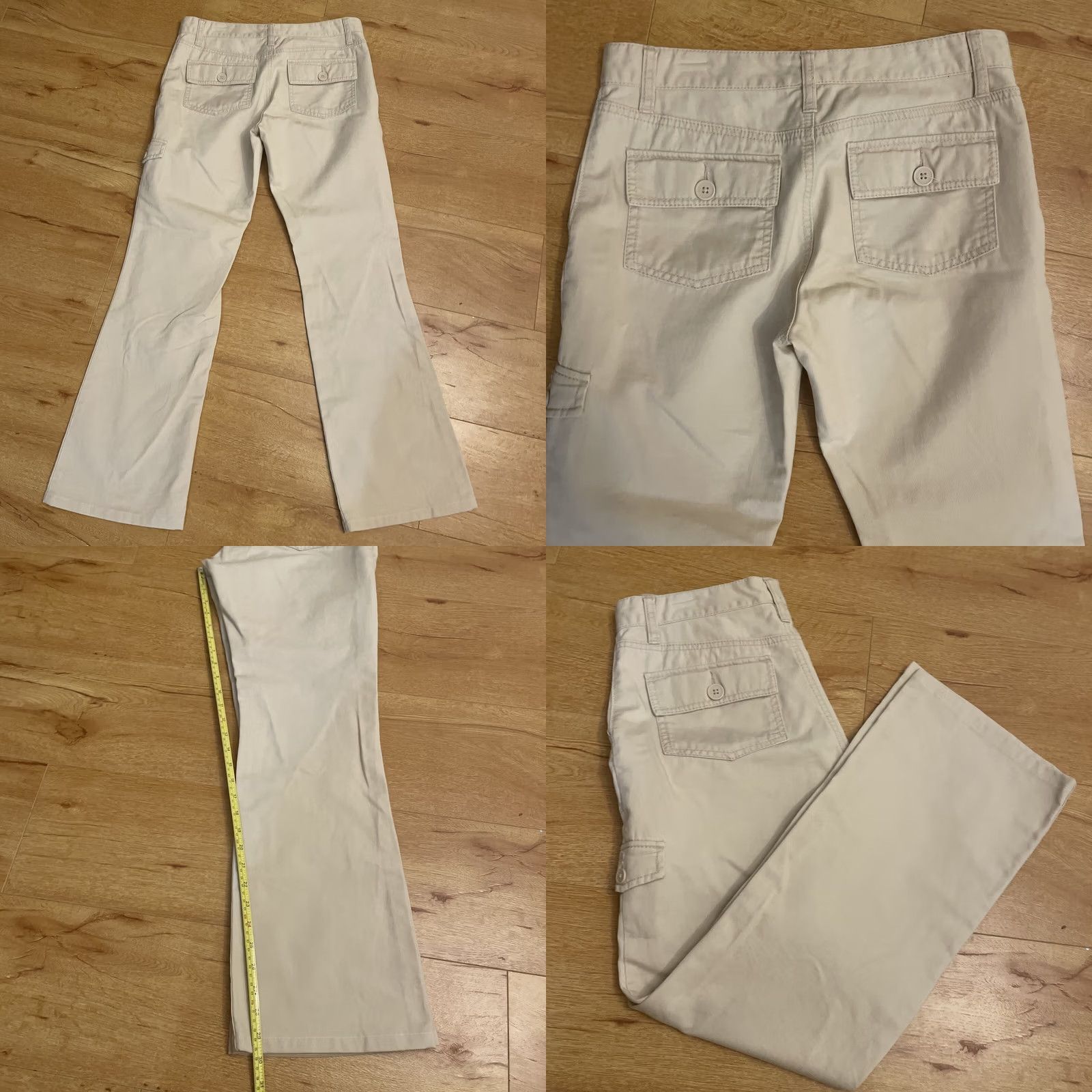 Gap VINTAGE Gap Cargo Pants Ladies 6 Beige Tan Flare Leg Low Rise Y2K Womens Pants Size 28" / US 6 / IT 42 - 8 Thumbnail