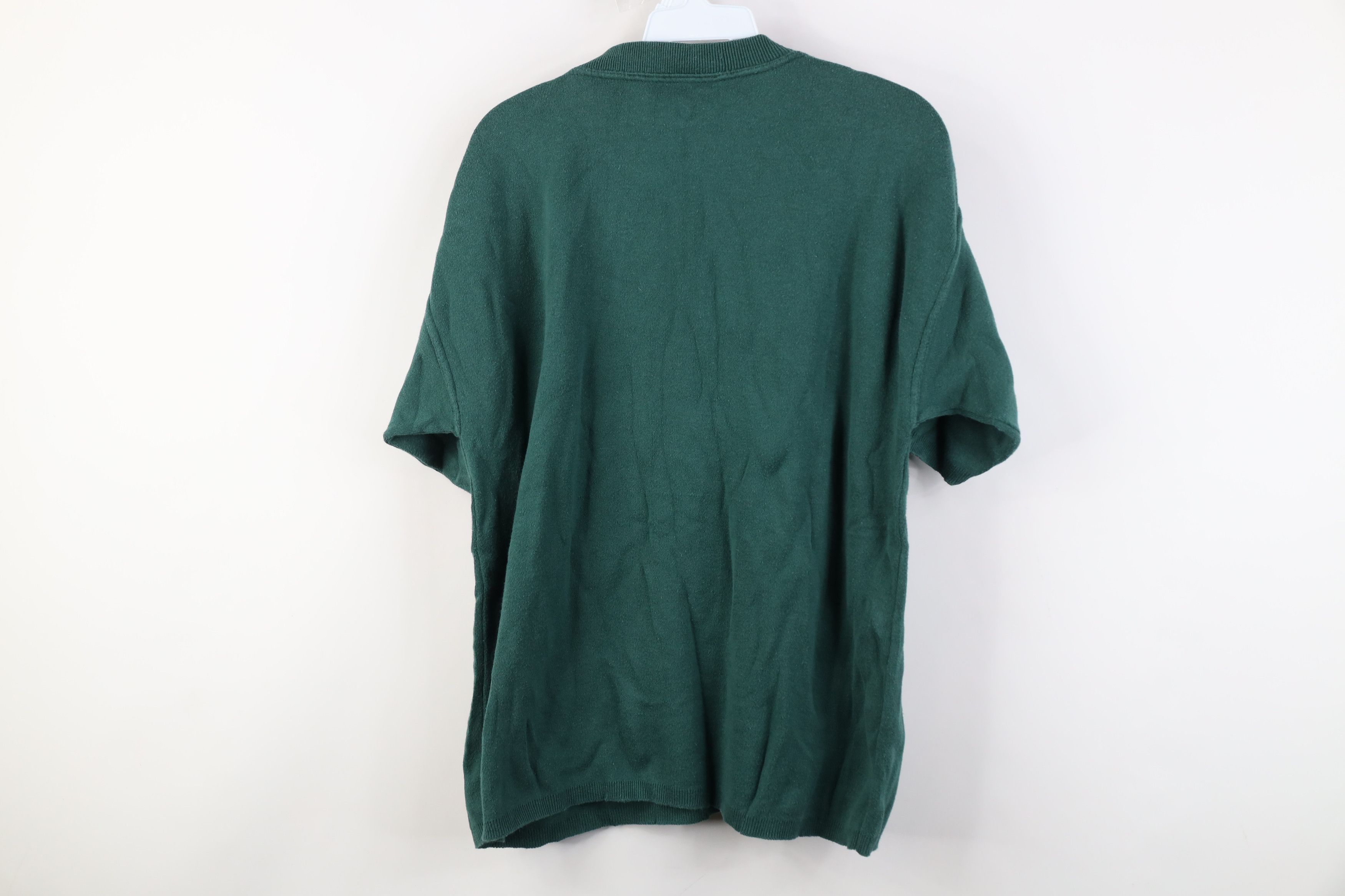 Vintage Vintage 90s Streetwear Ribbed Short Sleeve Sweater Green Size M / US 6-8 / IT 42-44 - 10 Thumbnail