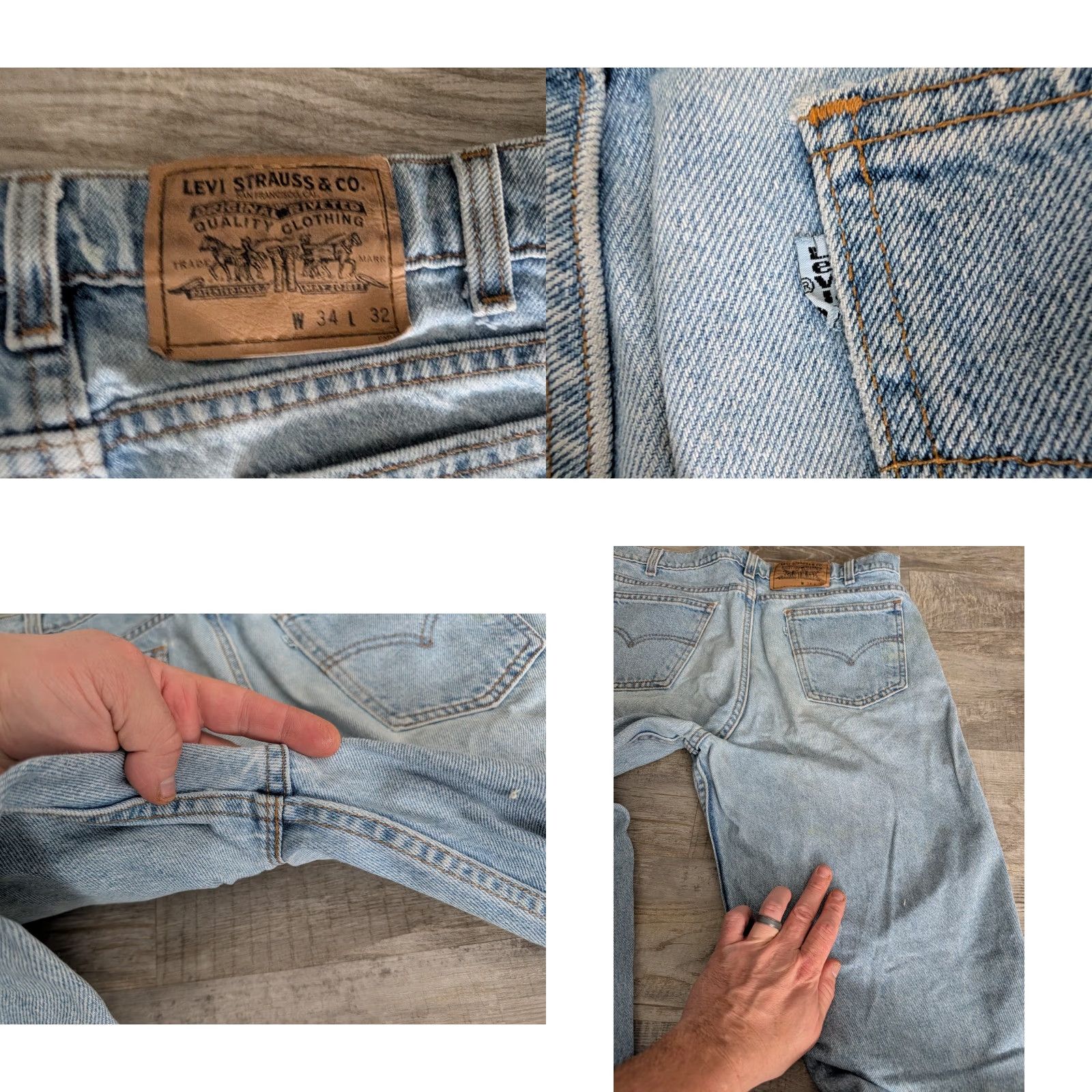Levi's VINTAGE Levi's 553 Jeans Mens 34x32 Light Wash Distressed 90s White Tab USA Denim 5-Pocket Regular Spring Fall Winter Shoes? Size US 34 / EU 50 - 11 Thumbnail
