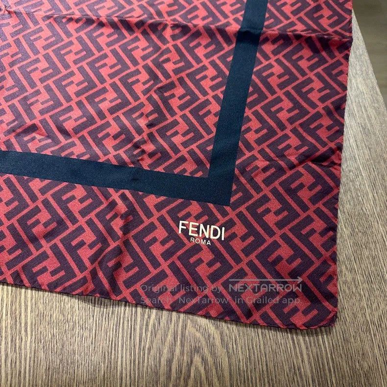Fendi Fendi size 120*120cm Full-print double F slogan silk scarf Size ONE SIZE - 3 Thumbnail