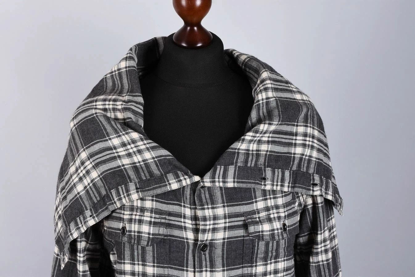 Allsaints AllSaints Spitalfields Plaid Cowl Neck Long Sleeve Shirt Size US M / EU 48-50 / 2 - 3 Thumbnail