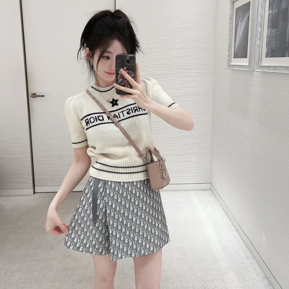 Christian Dior Monsieur Christian Dior apr125 Star & Letter Wool Short Sleeve Tee 36 Size XS / US 0-2 / IT 36-38 - 7 Thumbnail