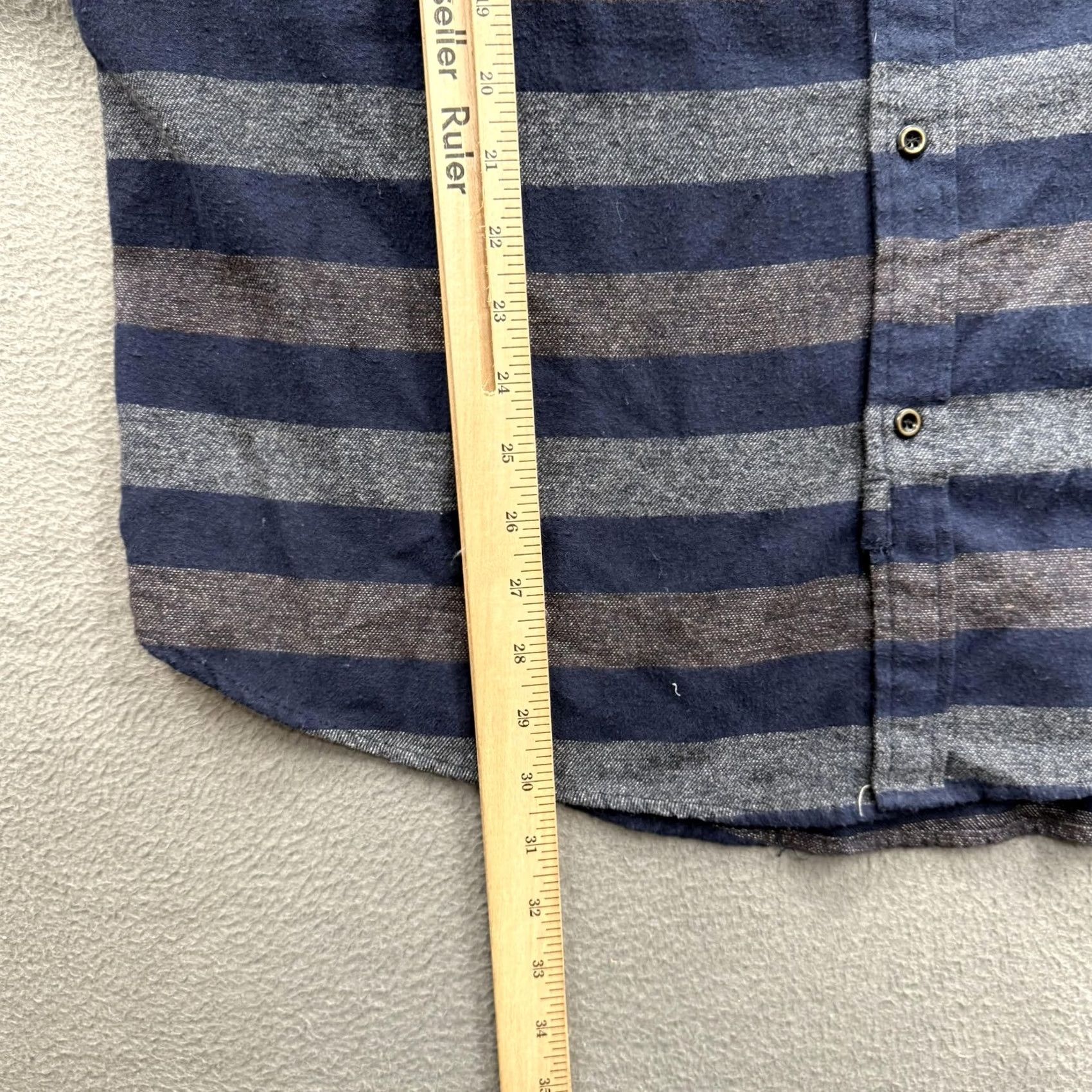 Vintage Bridge & Burn Shirt Mens 2XL Blue Striped Flannel Long Sleeve Button Up Casual Size US XXL / EU 58 / 5 - 5 Thumbnail