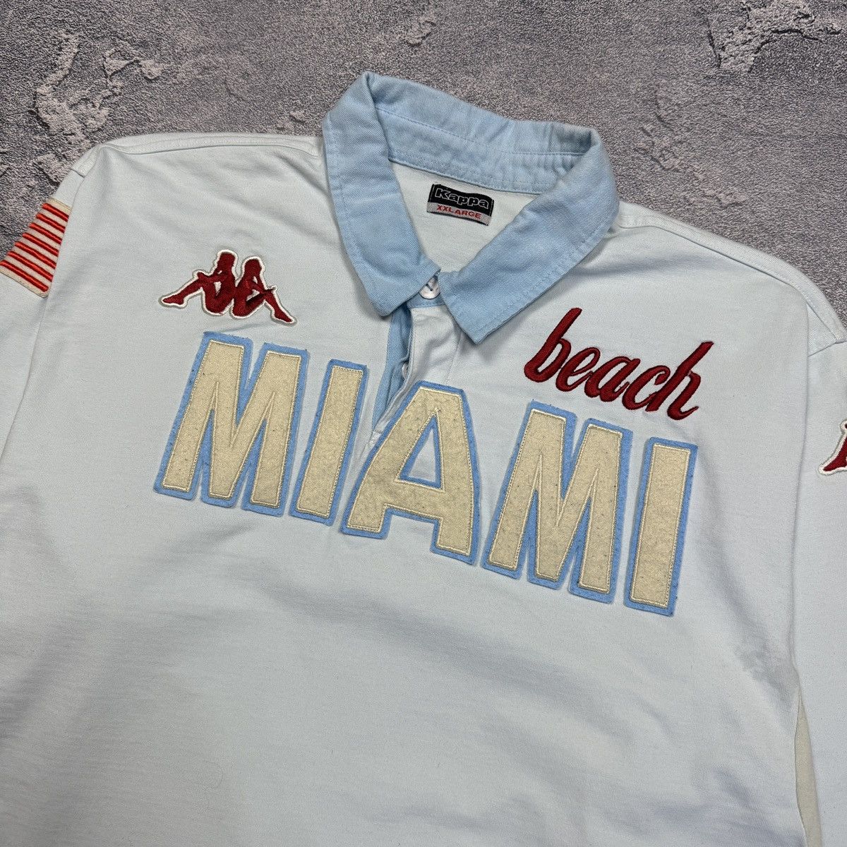 Kappa × Vintage Kappa Miami Vintage Big Logo USA Flag Spellout Longsleeve Size US XXL / EU 58 / 5 - 2 Thumbnail