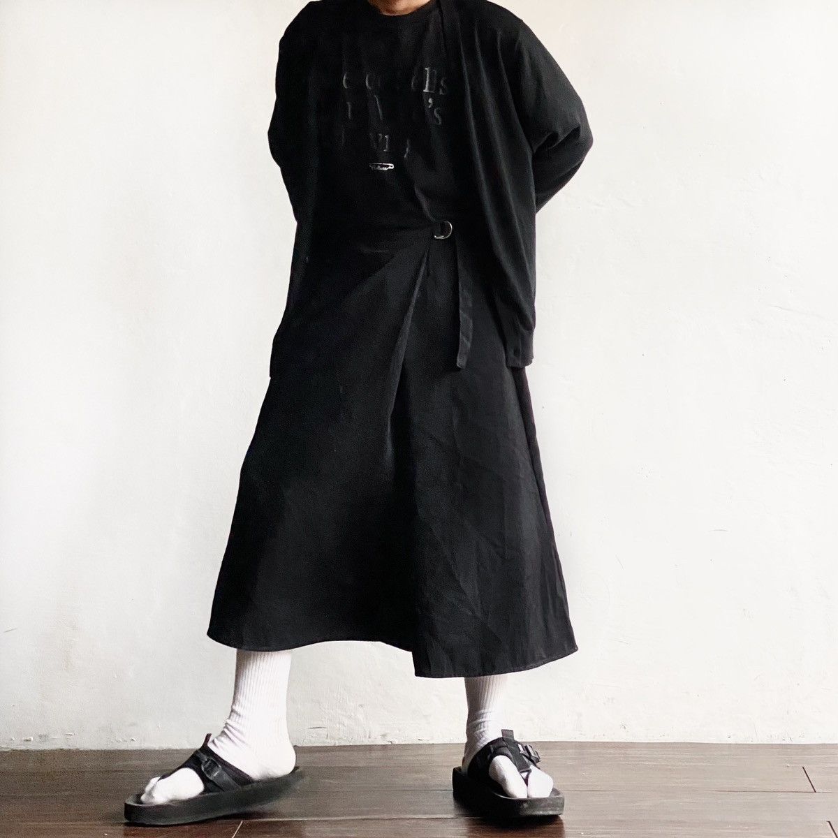 Yohji Yamamoto GU WIDE LEG HAKAMA PANTS LOOK LIKE YOHJI YAMAMOTO STYLE Size US 32 / EU 48 - 4 Thumbnail