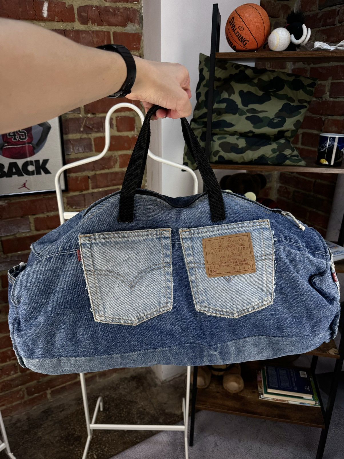Handmade × Levi's × Vintage LEVIS Custom Jeans Denim Bag Hand Made Size ONE SIZE - 1 Thumbnail