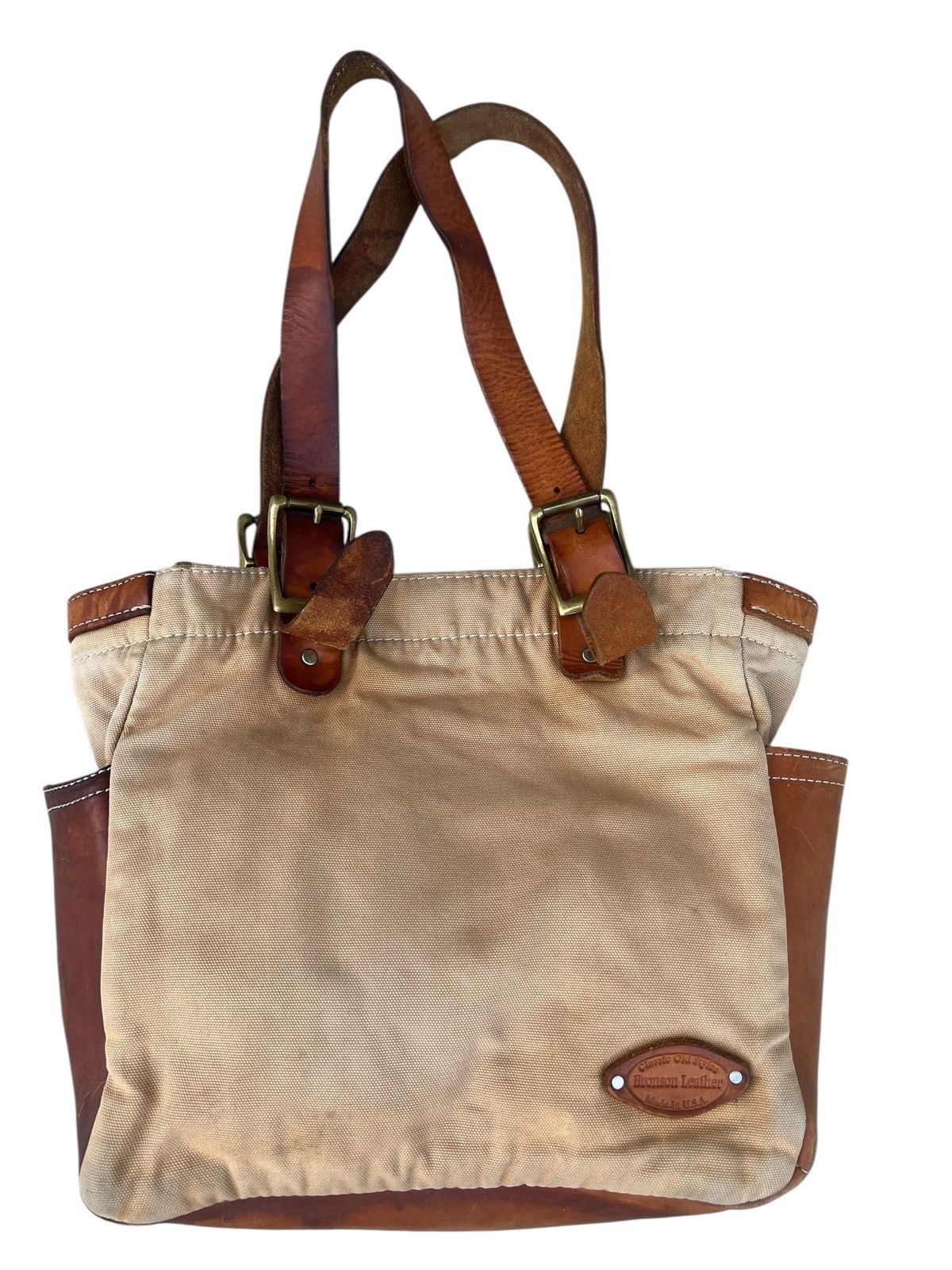 Bronson MFG. CO. Vintage Bronson Leather Distressed Heavy Leather Tote Bag Size ONE SIZE - 1 Thumbnail