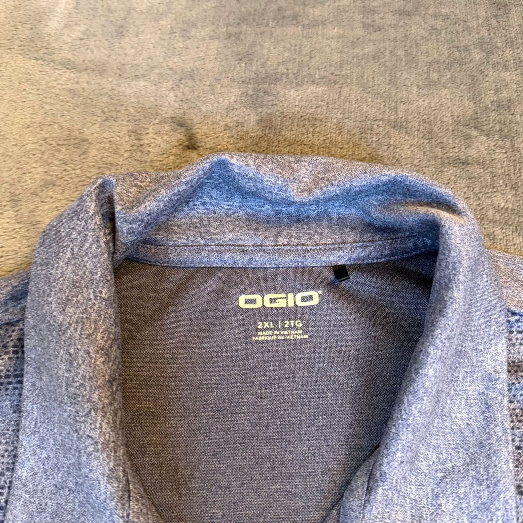 Vintage OGIO Golf Polo Shirt 2XL Mens Short Sleeve Blue Geometric Embroidered Logo Casual Activewear Shirt Size US XXL / EU 58 / 5 - 3 Thumbnail