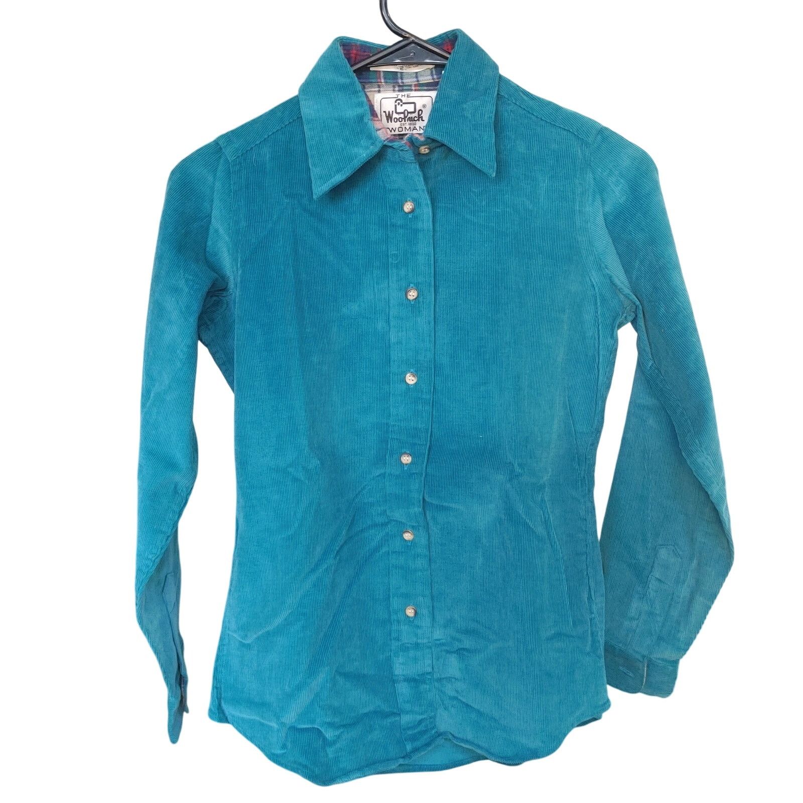 Woolrich Woolen Mills VTG Woolrich Women's 6 Teal Blue Velour Button Front Jacket Size M / US 6-8 / IT 42-44 - 1 Thumbnail