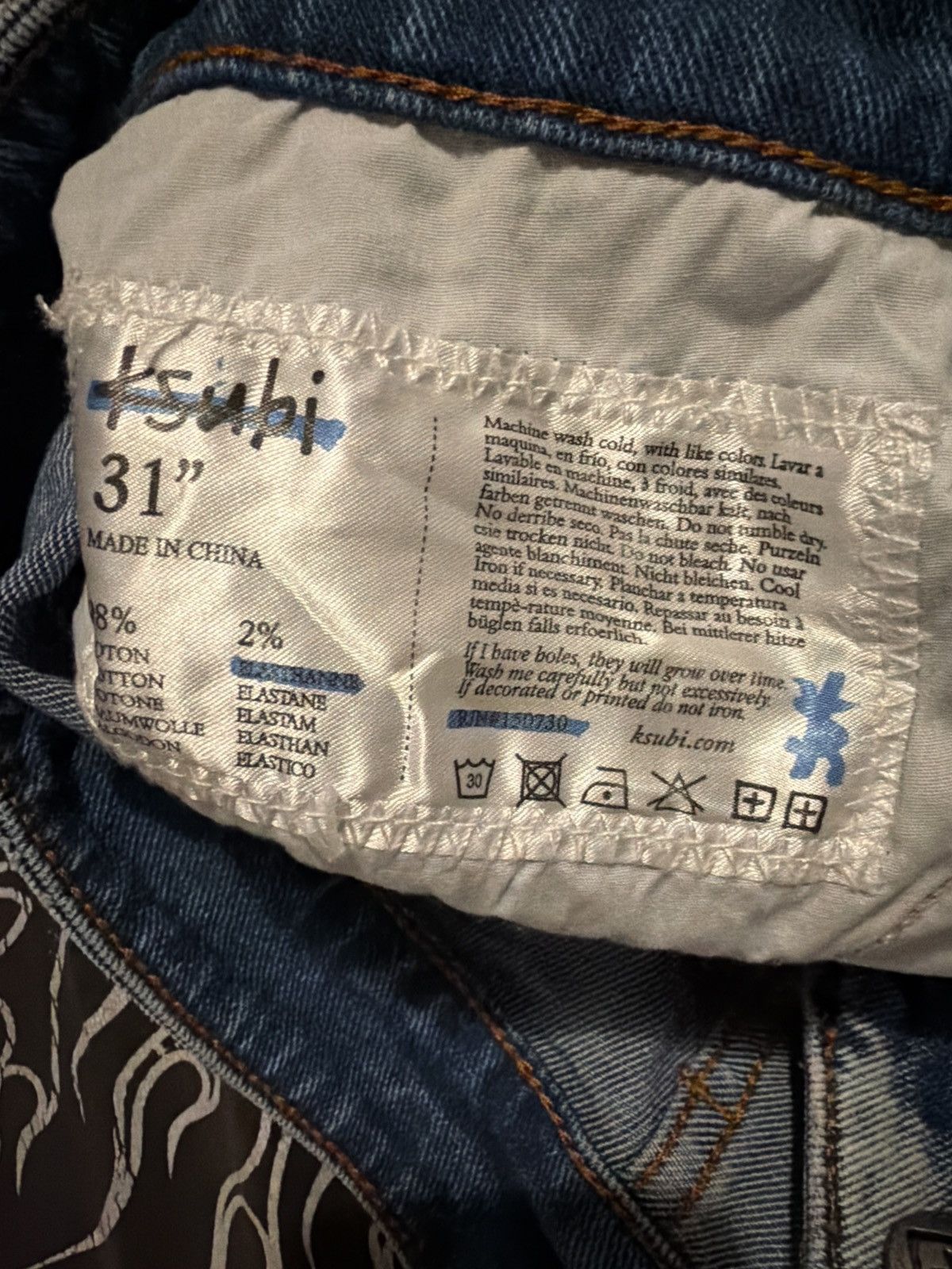 Ksubi Brnad new kaubi hazlow city high trashed denim Size US 31 - 2 Thumbnail