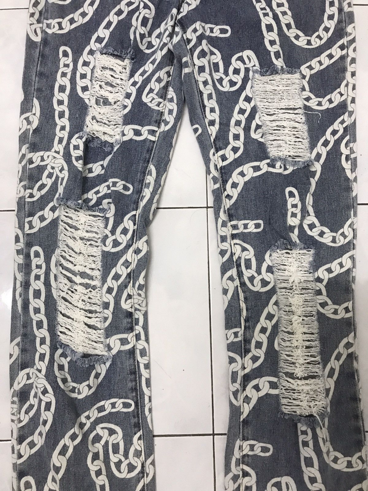 Japanese Brand spoon jeans distress chain ovp design Size US 30 / EU 46 - 2 Thumbnail