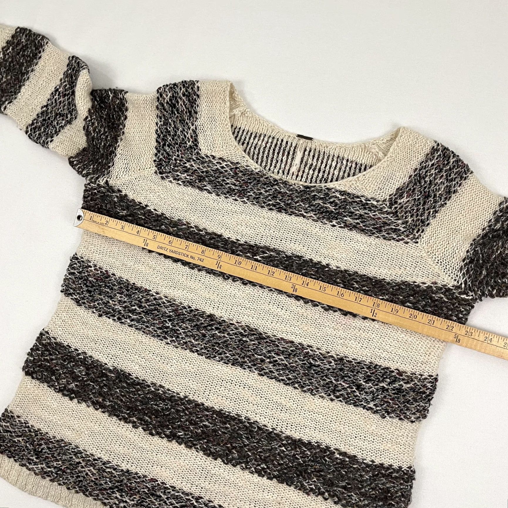 Free People VINTAGE Free People Sweater Woman M Brown Gray Striped Wool Blend Knit Granola Girl Size M / US 6-8 / IT 42-44 - 5 Thumbnail