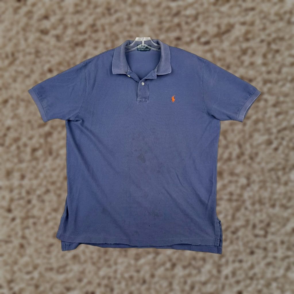 Ralph Lauren VINTAGE Polo Ralph Lauren Polo Shirt Adult XL Blue 100% Cotton Casual Mens Size US XL / EU 56 / 4 - 1 Thumbnail