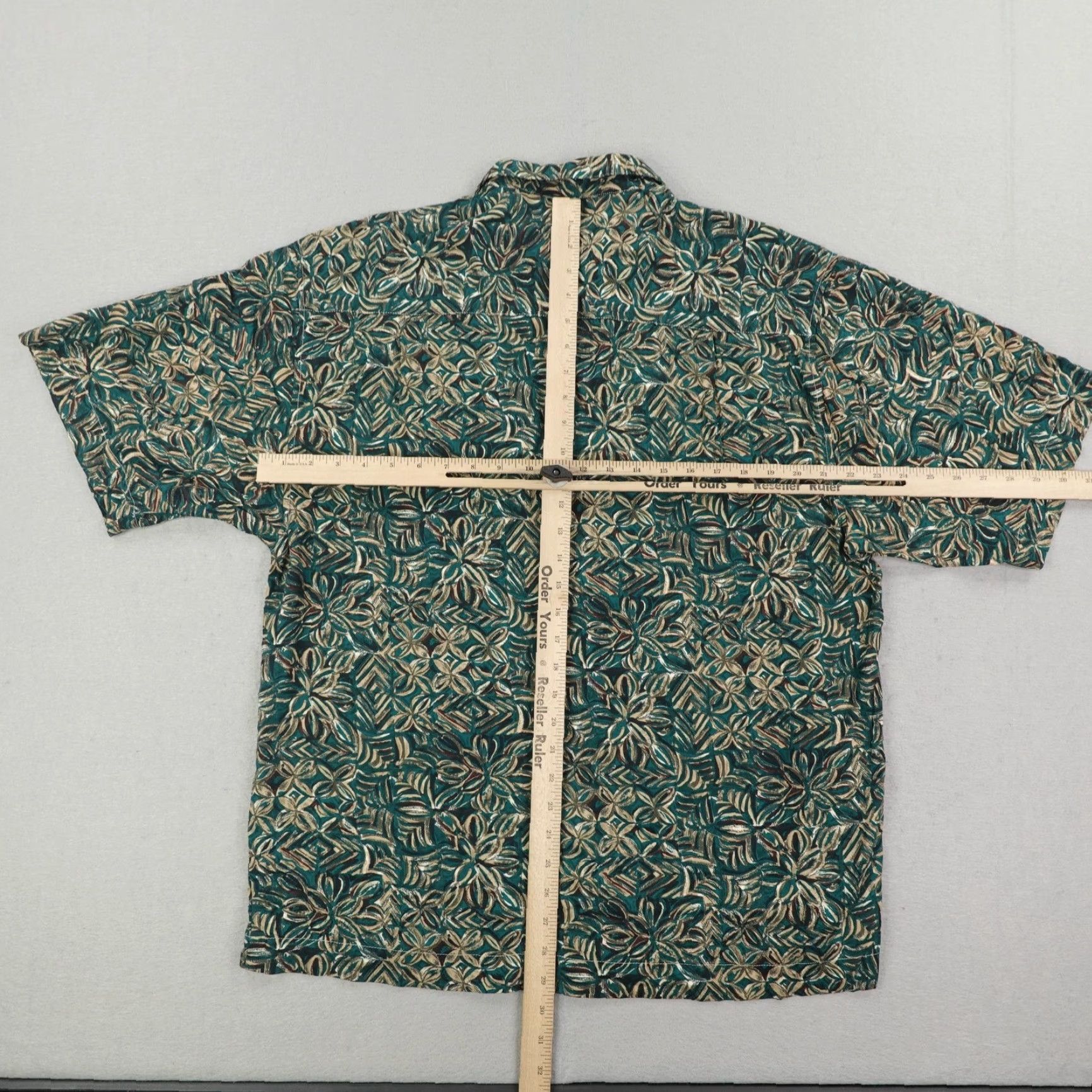 Rusty VINTAGE Rusty Shirt Mens Large Green Floral Hawaiian Aloha Surf Camp Y2K Beach Floral Button-Up Short Sleeve Mens Reg Shirt Size US L / EU 52-54 / 3 - 4 Thumbnail