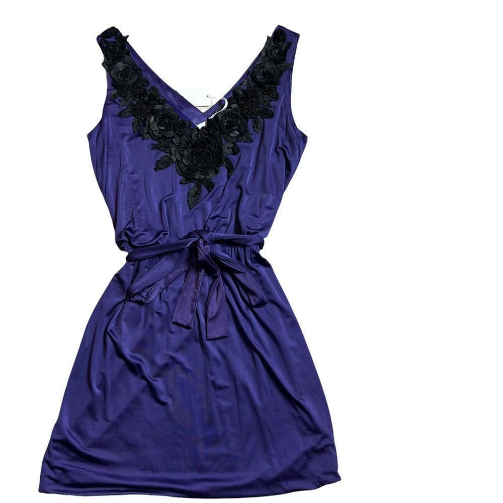 Ne-Net NWT 2B.Rych sleeveless purple dress flowers Size S / US 4 / IT 40 - 6 Thumbnail