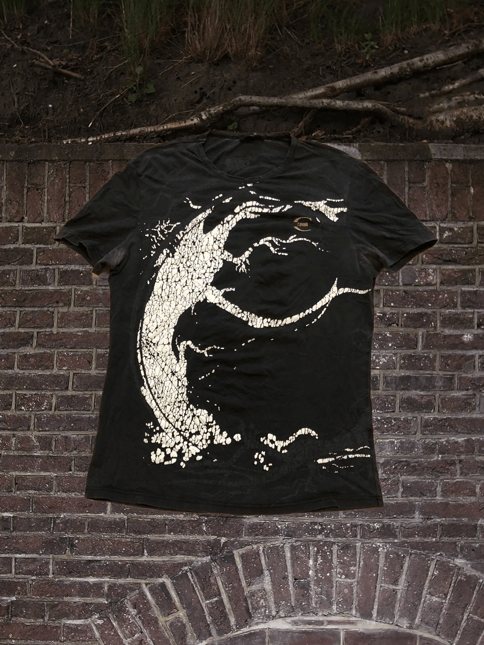 Just Cavalli Vintage black Just Cavalli big print T-shirt Y2K Size US XL / EU 56 / 4 - 1 Thumbnail