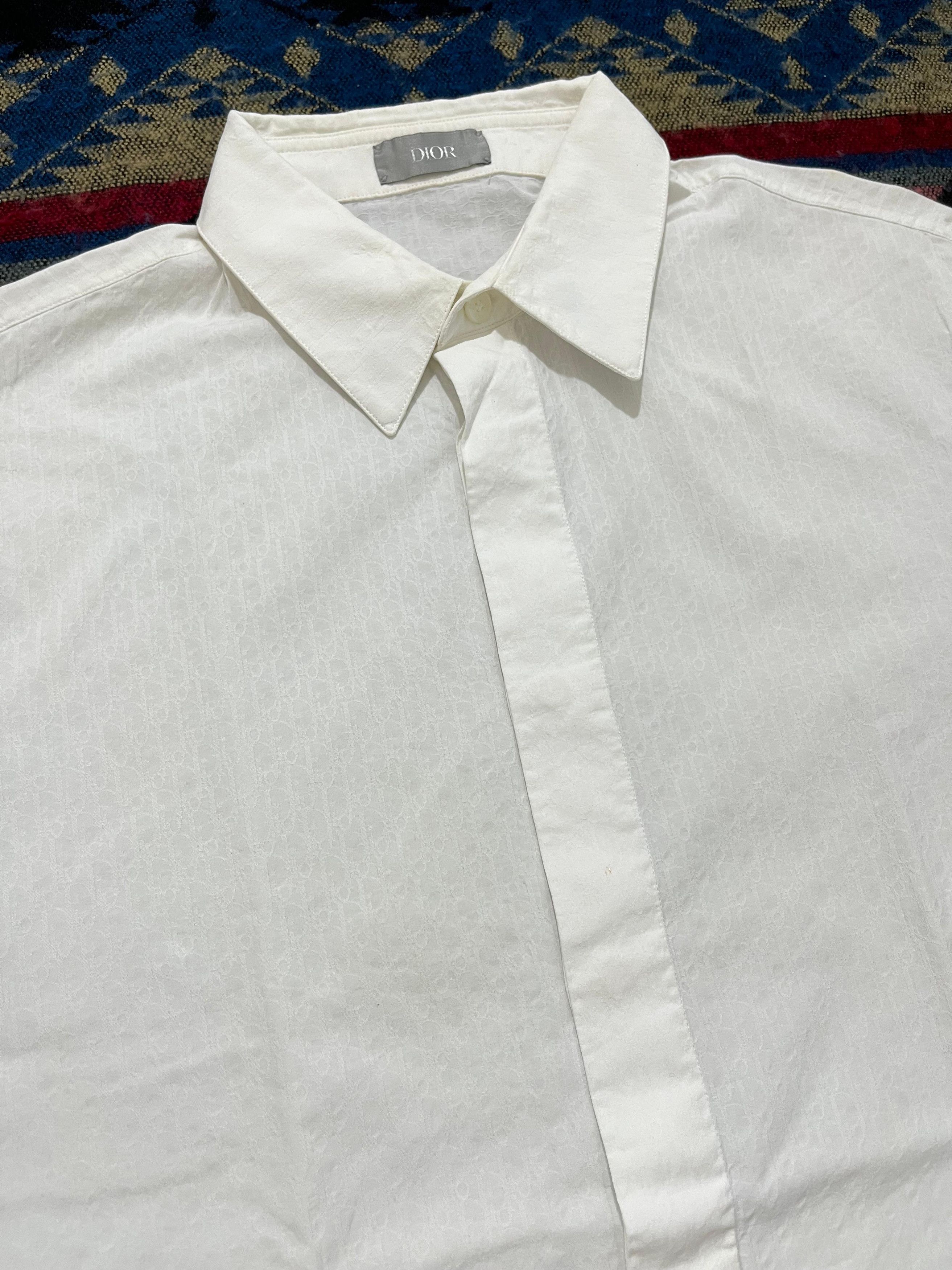 Dior Dior Homme Monogram Button Ups White Shirt Size US S / EU 44-46 / 1 - 3 Thumbnail