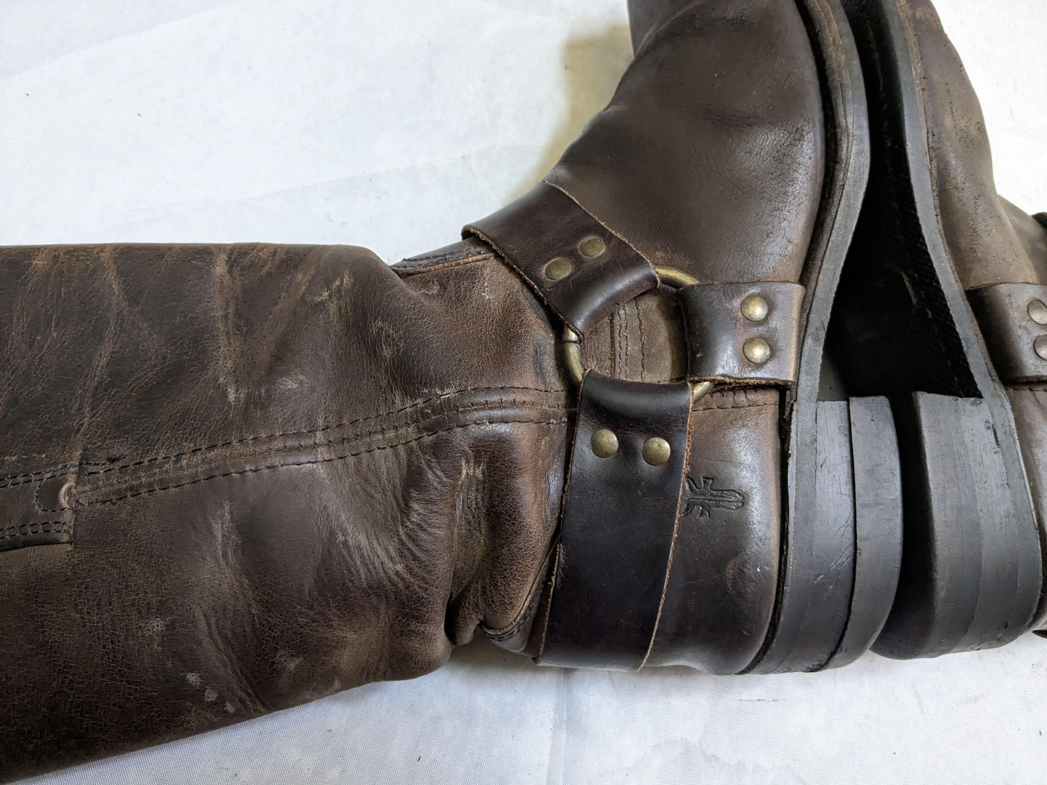 Frye Frye Harness Boots Brown Leather 9.5 M Buckle Size US 9.5 / EU 42-43 - 8 Thumbnail