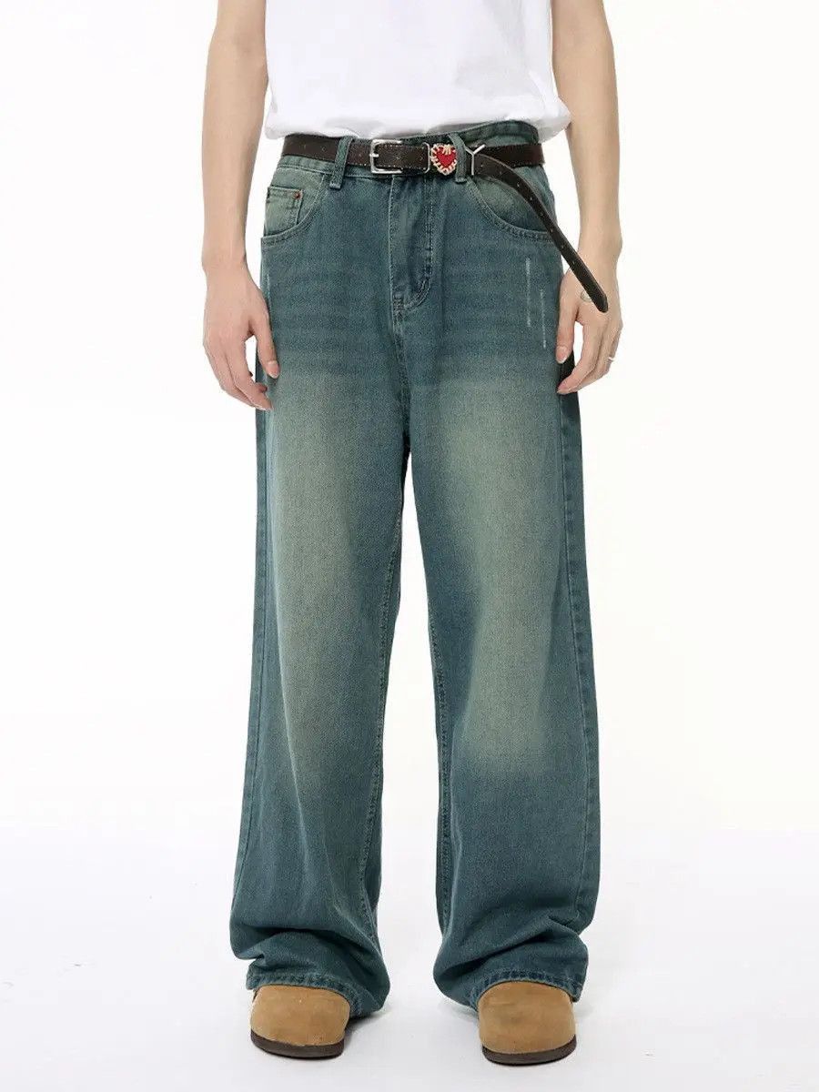 Japanese Brand Retro loose straight leg high street jeans Size US 32 / EU 48 - 2 Thumbnail
