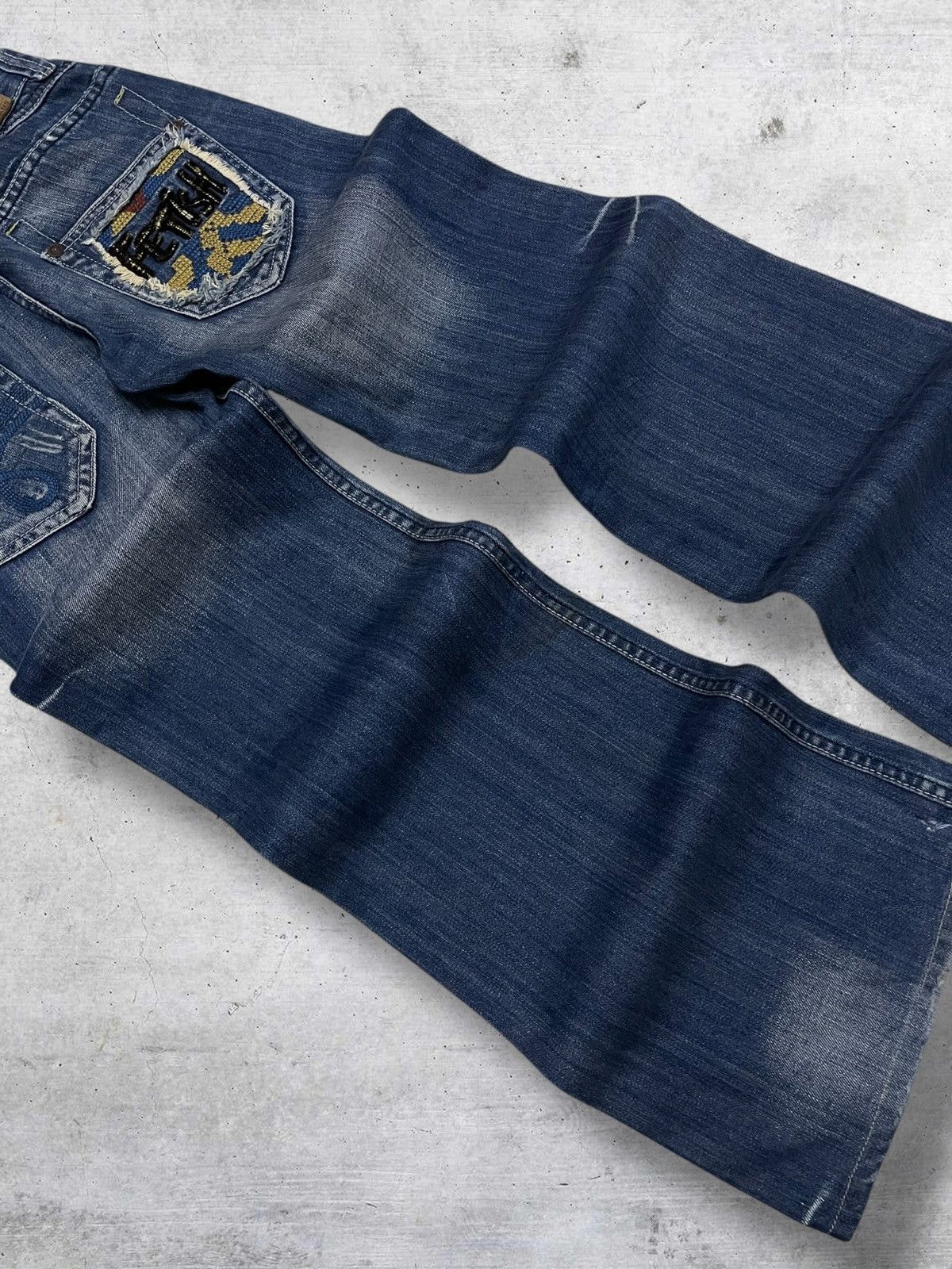 Japanese Brand VINTAGE FETISH 1990S OG JAPAN DESIGNER BAGGY WIDE LEG DENIM Size US 26 / EU 42 - 11 Thumbnail