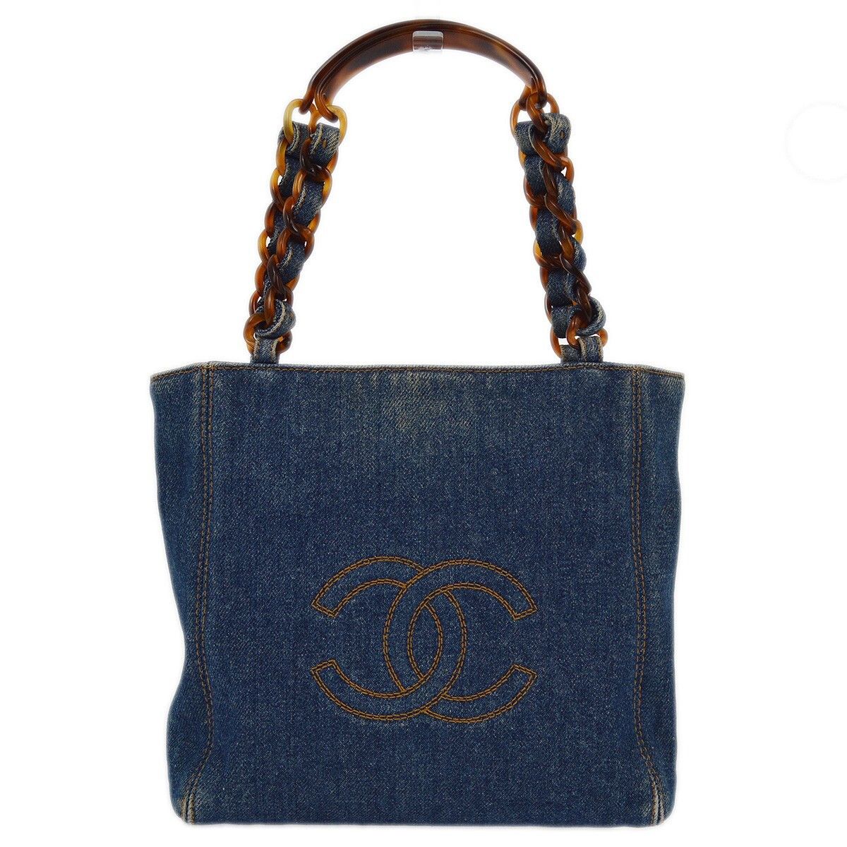 Chanel Chanel Vintage Resin Chain Tote Denim Size ONE SIZE - 1 Thumbnail