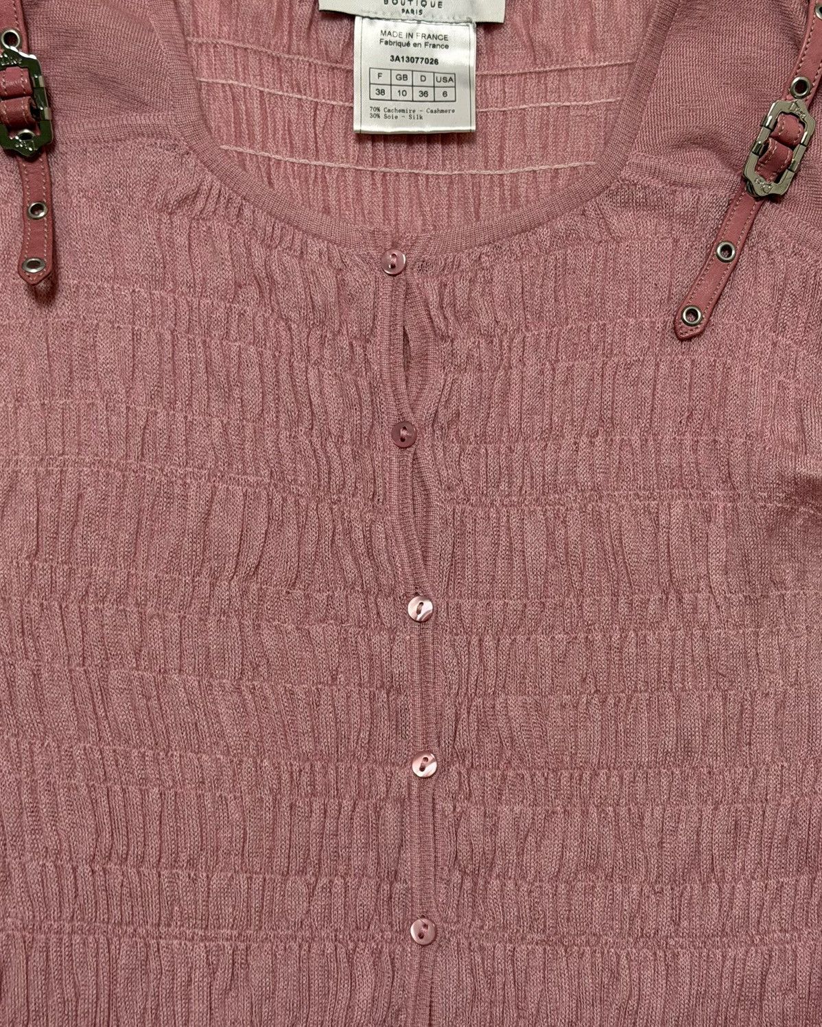 Dior CHRISTIAN DIOR F/W 2003 Bondage Strap Ribbed Knit Cardigan Size S / US 4 / IT 40 - 3 Thumbnail