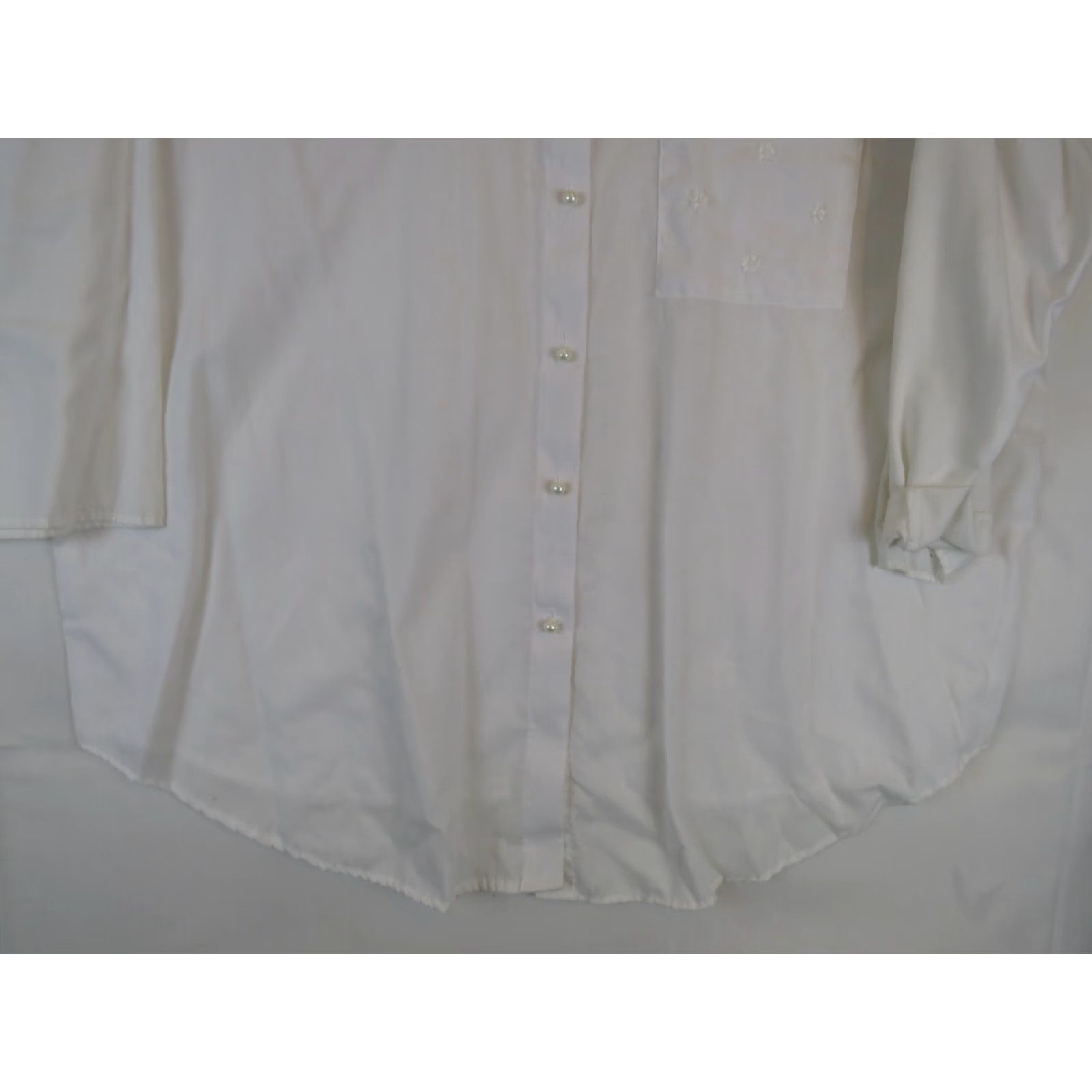 Vintage VINTAGE Above All White shirt XL Womens Blouse 3/4 Sleeve Collared 50s 60s 70s Size XL / US 12-14 / IT 48-50 - 2 Thumbnail