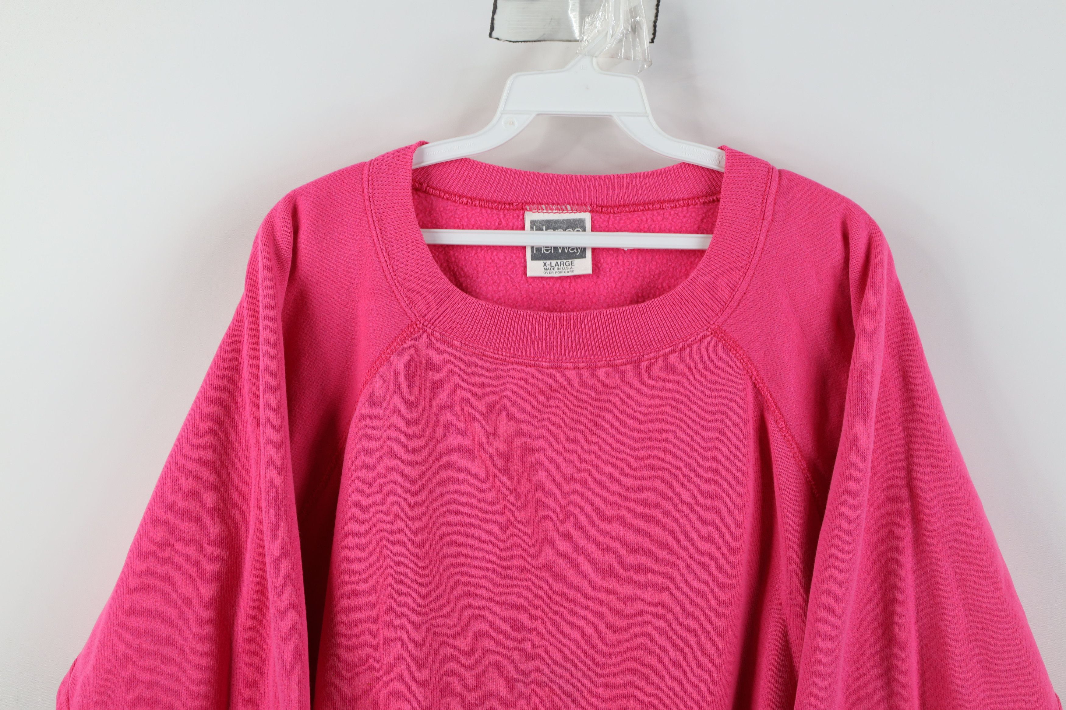 Vintage Vintage 80s 90s Streetwear Crewneck Sweatshirt Pink USA Size XL / US 12-14 / IT 48-50 - 2 Thumbnail