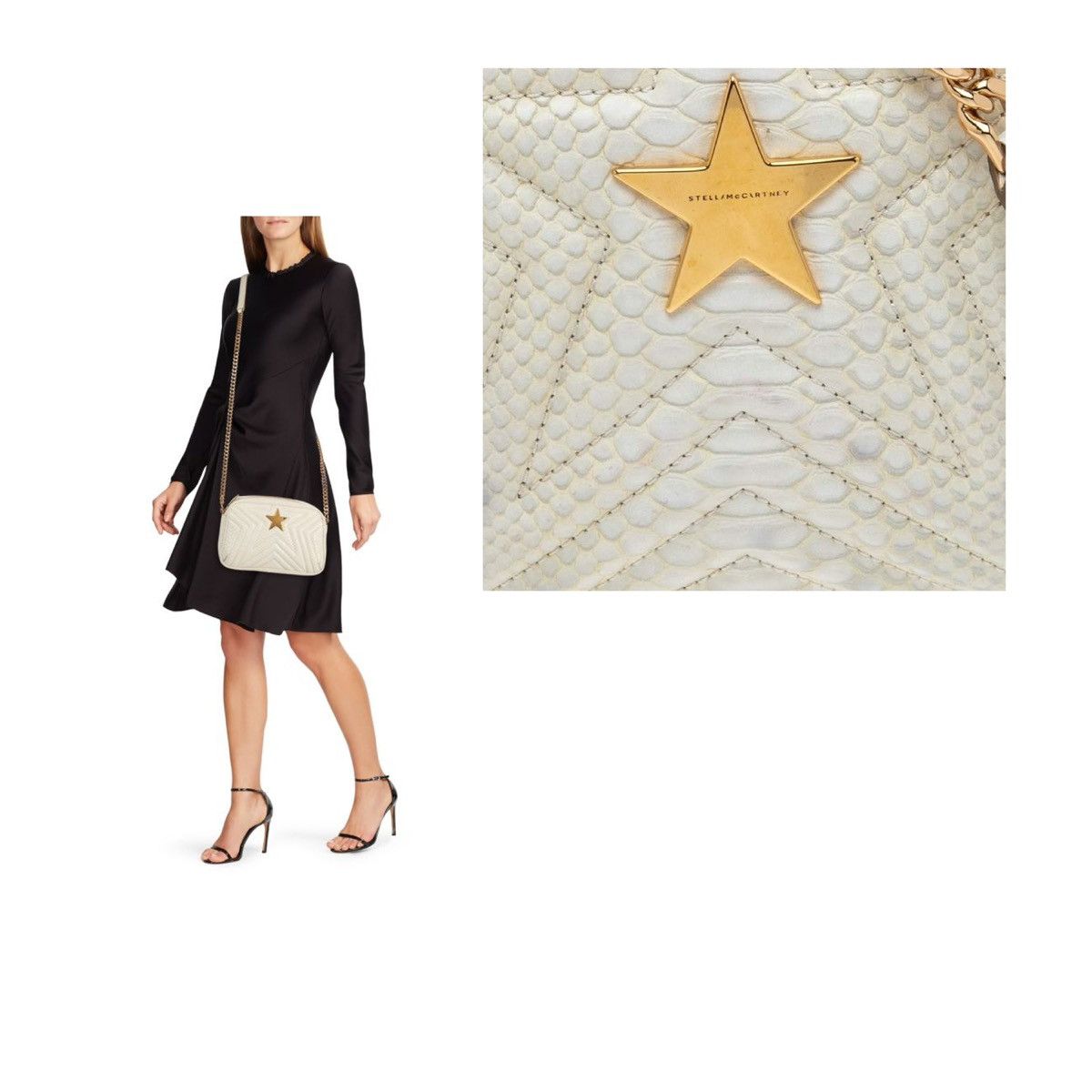 Stella McCartney Stella McCartney White Python Embossed Star Crossbody Bag Size ONE SIZE - 3 Thumbnail