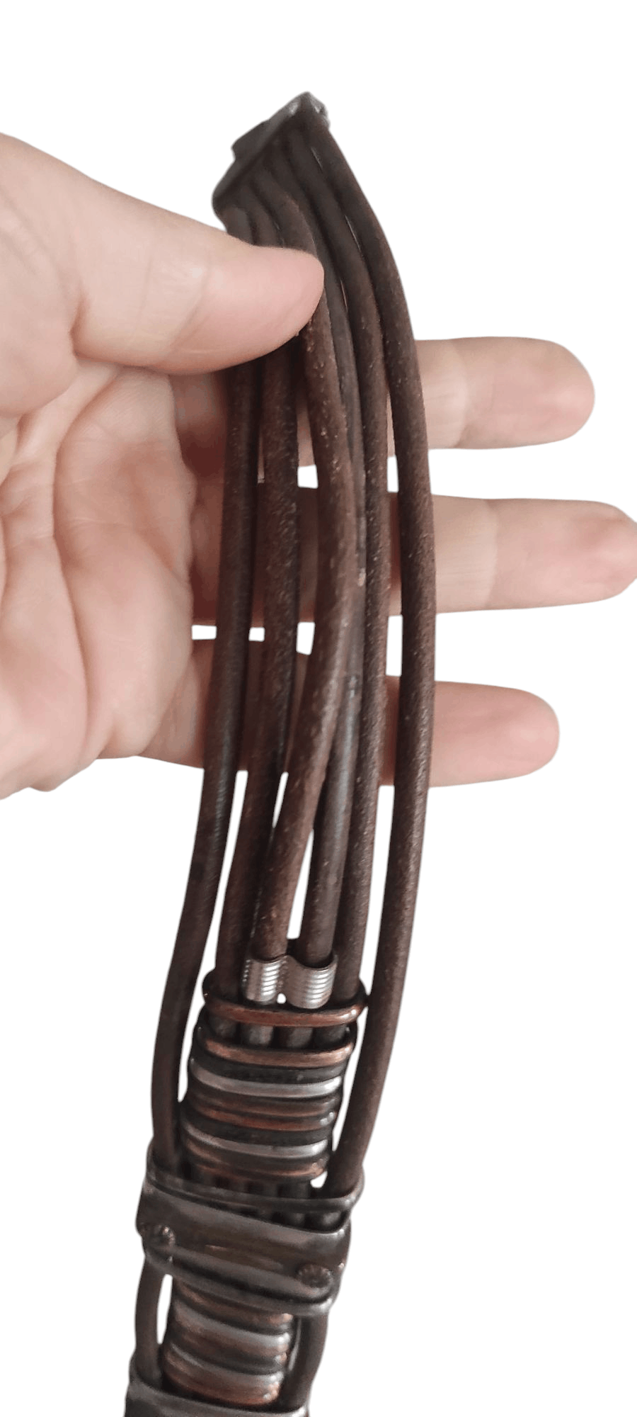 Vintage Sultanija Brass Leather Ethnic Boho Belt Florence Italy Size ONE SIZE - 18 Thumbnail