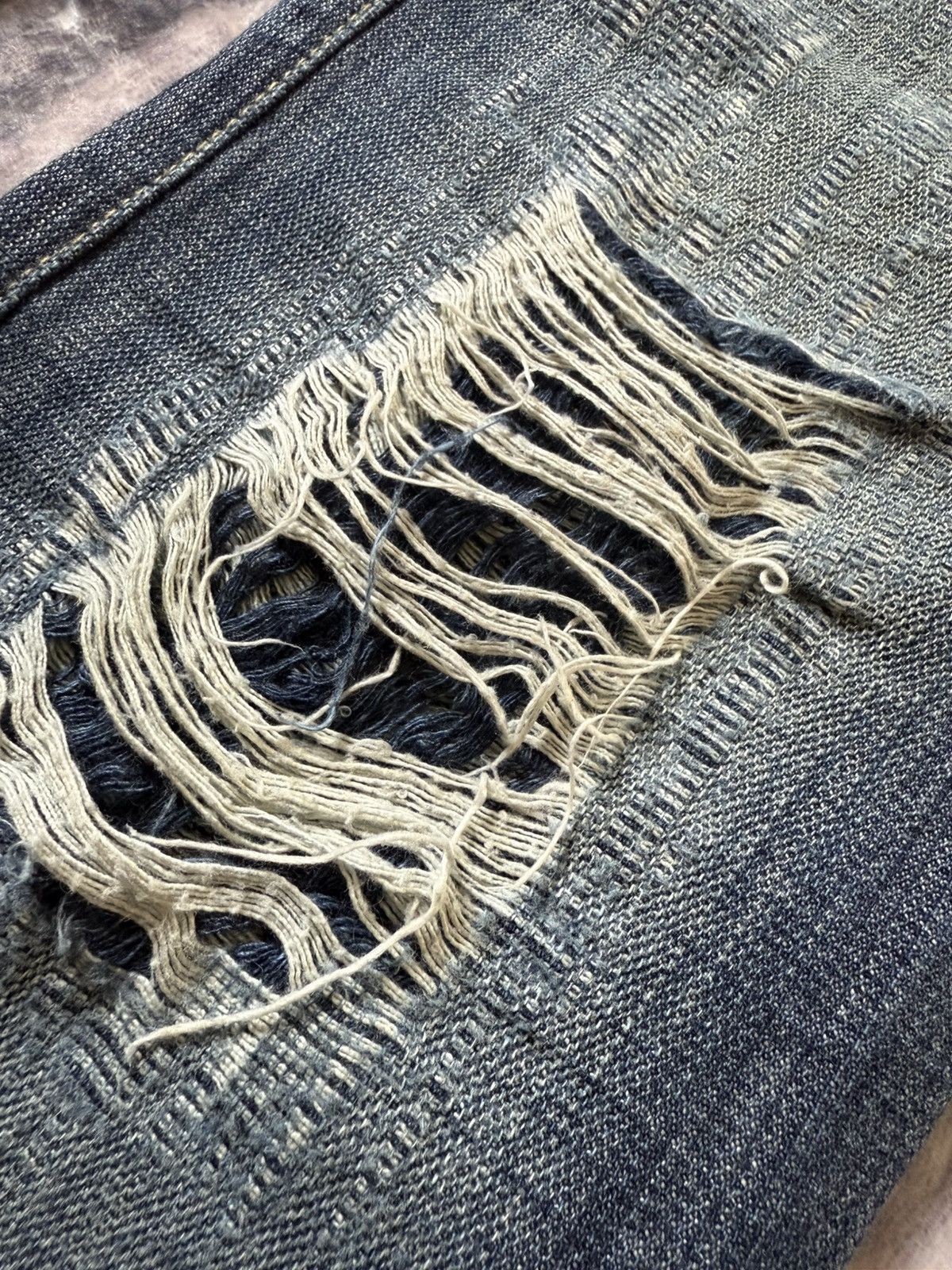 Diesel Vintage Diesel Boro Weave Distressed Flared Jeans Size US 29 - 10 Thumbnail