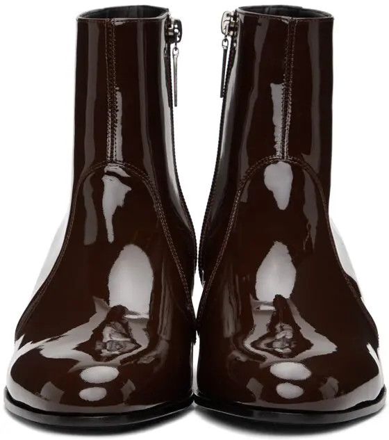 Saint Laurent Paris o1y0325 Ankle Boots in Chocolate Brown Size US 6 / EU 39 - 3 Thumbnail
